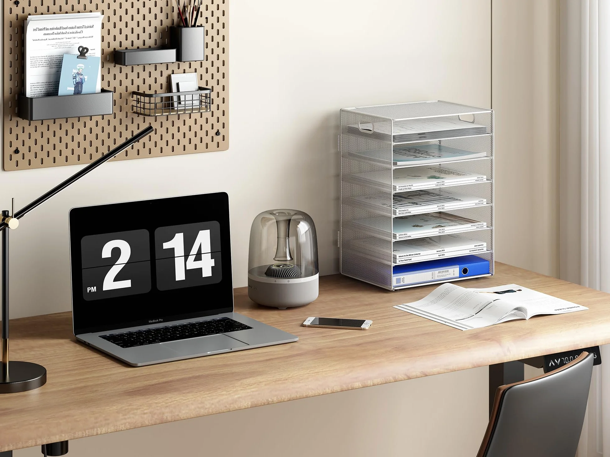 EasyPAG Corbeille à Courrier Métal A4 Banette de Rangement Bureau Porte Revue Organisateur Magazine Blanc