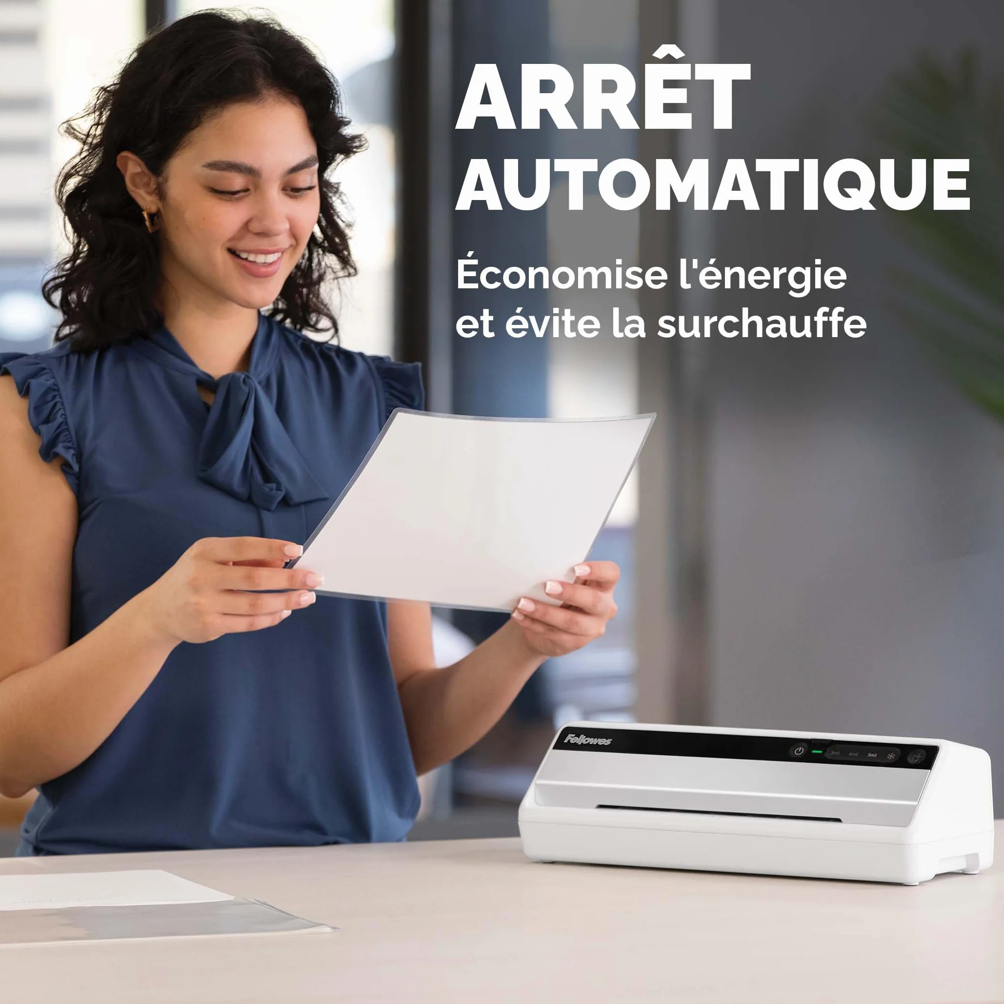 Fellowes Plastifieuse Saturn 3I A4 30cm/min 80-125 microns 3 réglages de température Gris Clair/Noir
