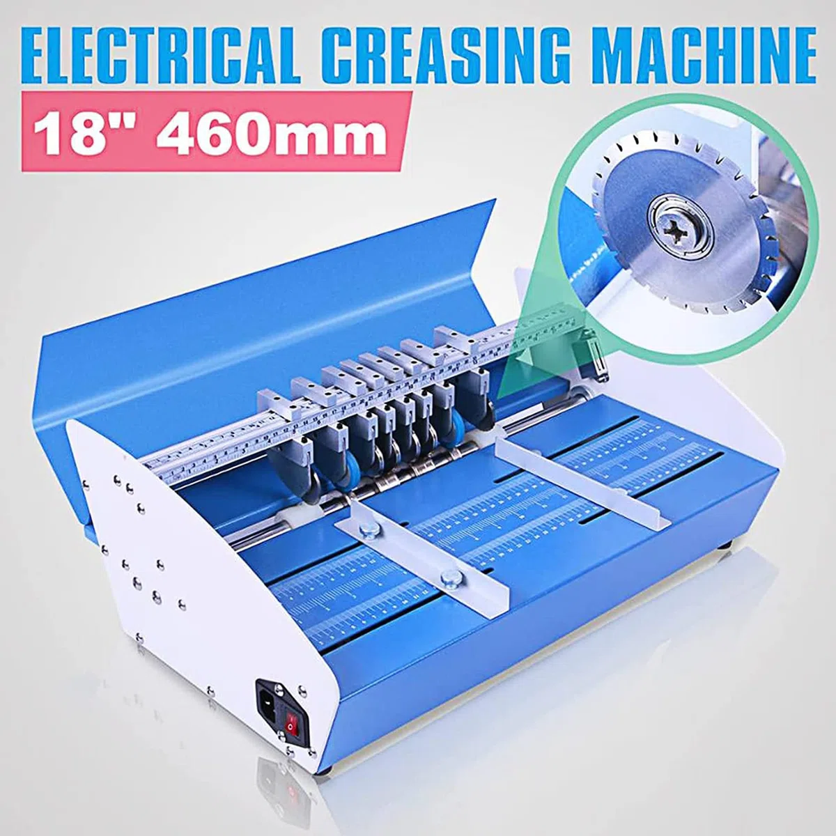 Machine De Rainage électrique, Raineuse De Papier 3 en 1, Machine De Rainage De Papier De 460 Mm, Plieuse De Papier, Raineuse De Papier en Métal Robuste De Bureau