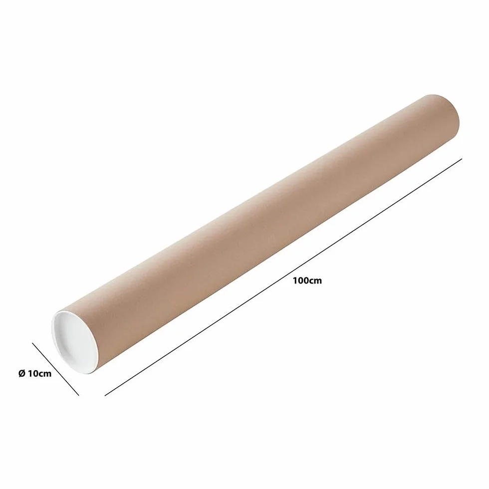 Lot 10 tubes pour expédition et emballage ø10 x 100 cm avec capuchon pour affiche et poster