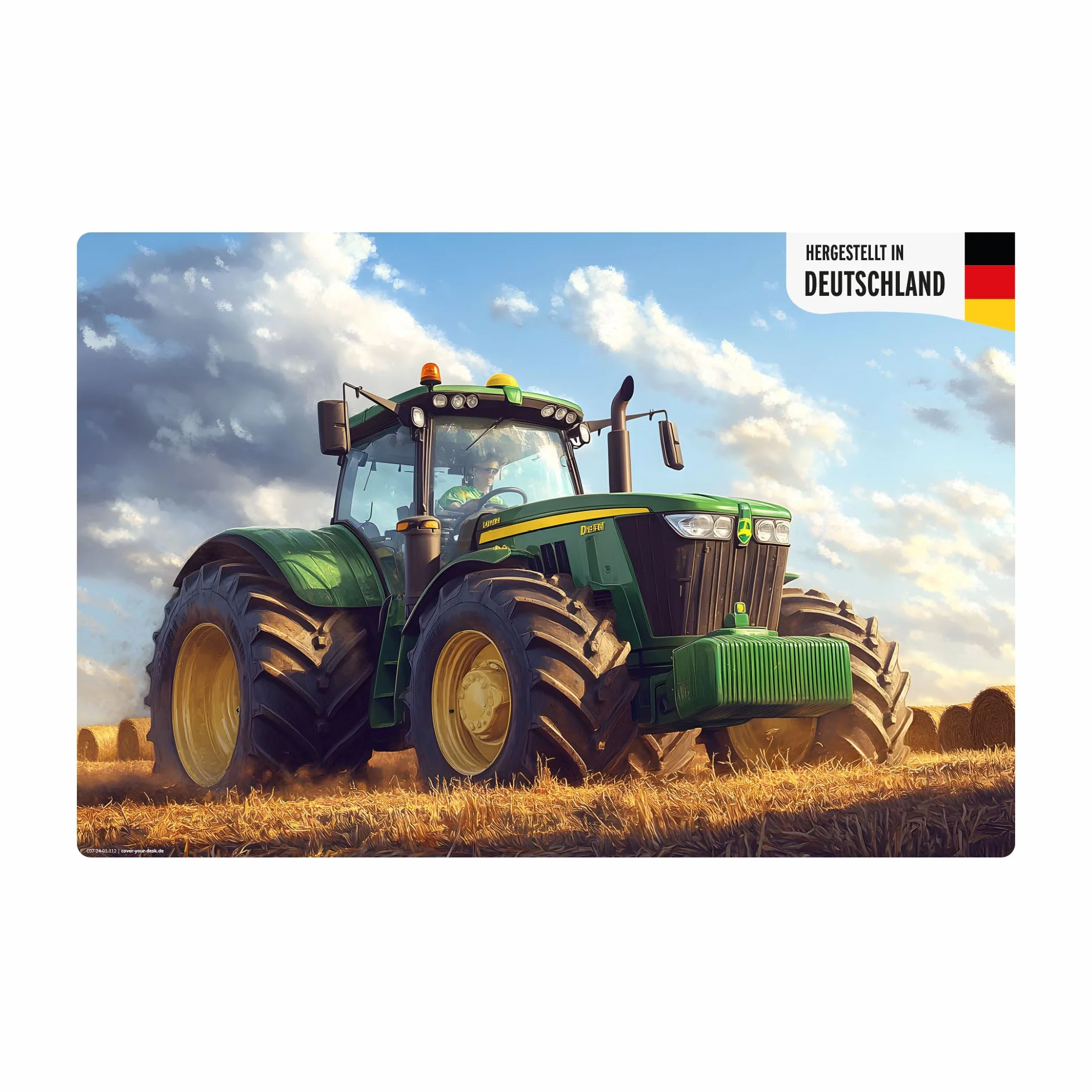 Sous-main effaçable pour enfants Tracteur agricole 60 x 40 cm vinyle Fabriqué en Allemagne