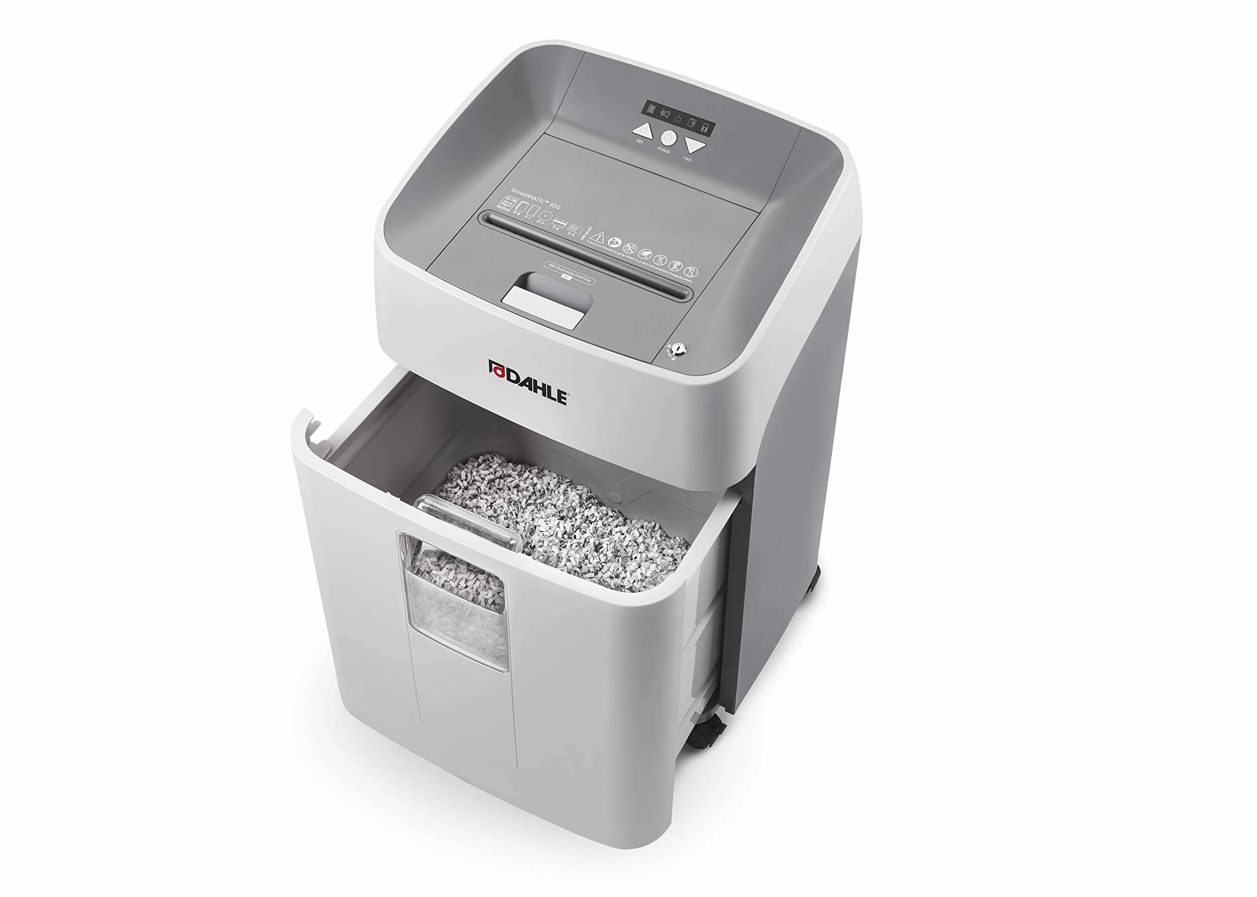 Dahle ShredMATIC 300 Destructeur automatique 300 feuilles sans huile anti-bourrage coupe croisée 40 L Gris