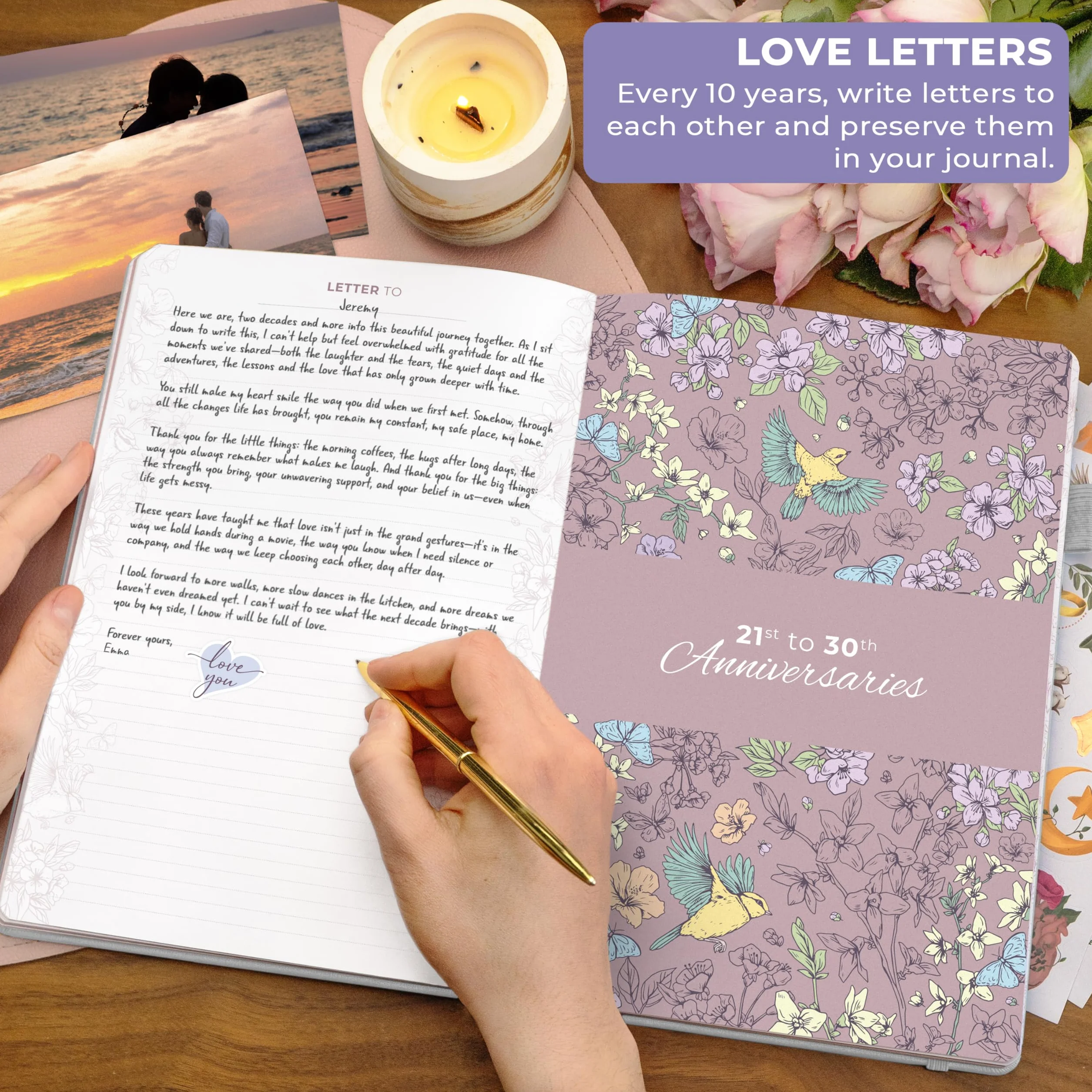 Clever Fox Journal d'anniversaire – Livre de souvenirs pour couple et album photo avec espace d'écriture – Cadeau de mariage (blanc)