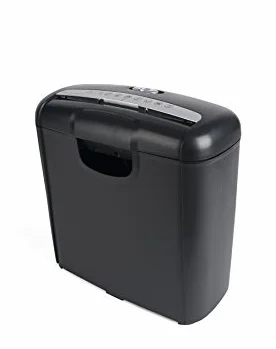 Pavo Destructeur de documents 6 feuilles coupe en bandes broyeur cartes crédit corbeille 10 L noir