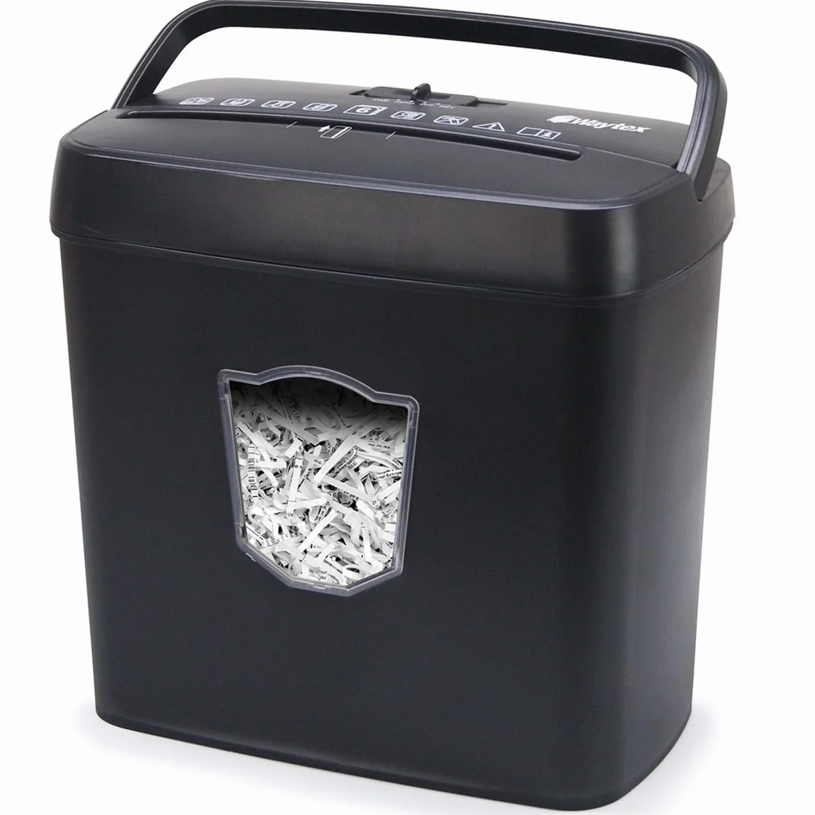 Waytex Destructeur de Documents Coupe Croisée 6 Feuilles bac 12,5 litres