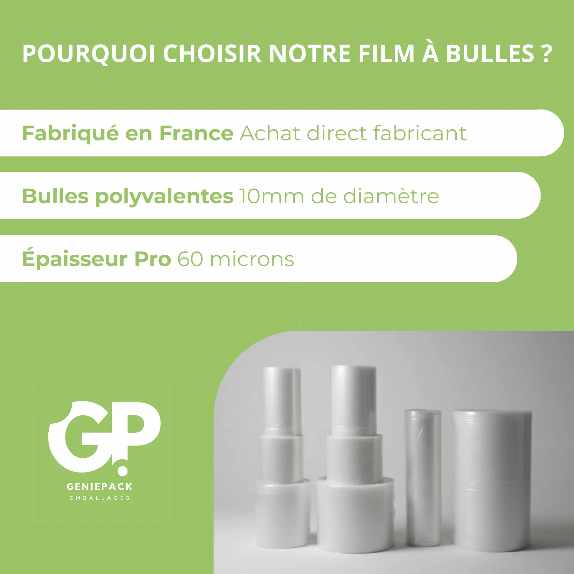 Film À Bulles Professionnel 100 cm x 100 m 60 Microns Bulles 10mm Protection Emballage Colis Déménagement