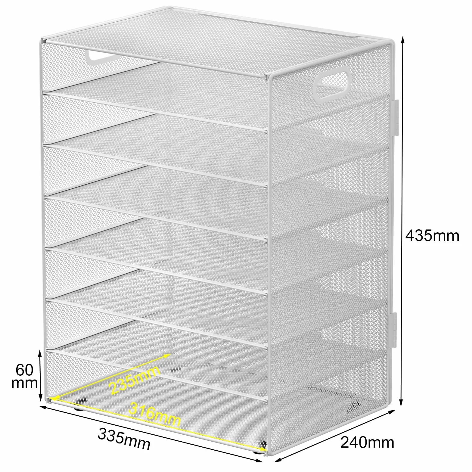 EasyPAG Corbeille à Courrier Métal A4 Banette de Rangement Bureau Porte Revue Organisateur Magazine Blanc
