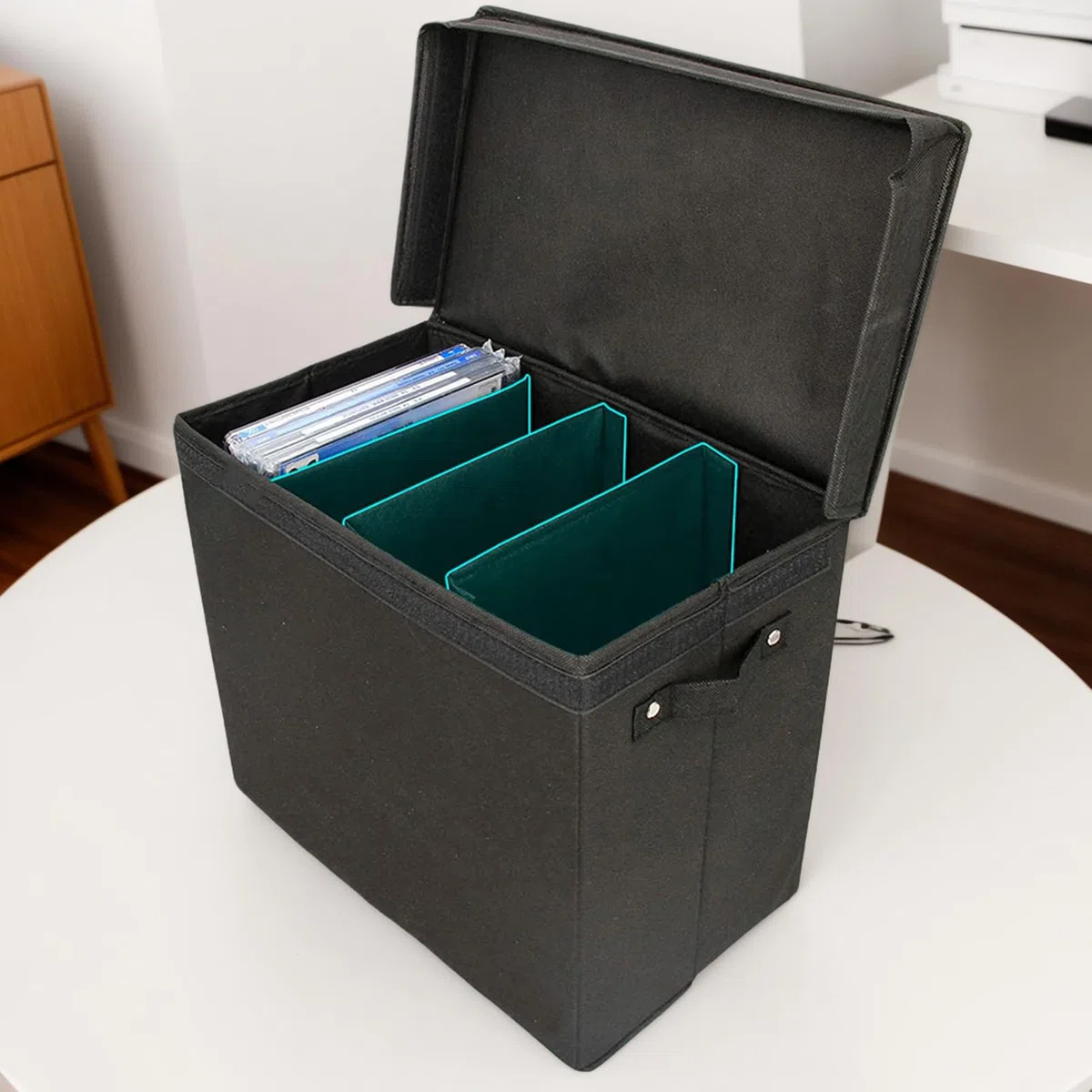 Boîte De Rangement Bande Dessinée BD,Étuide Stockage Pour BD De Collection Avec 3 Séparateurs - Organisateur Portable Avec Poignées Pour Photos, Jouets Et Albums