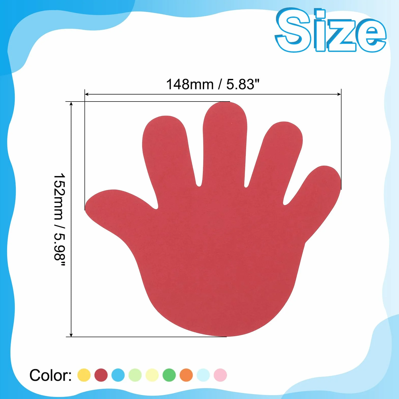 PATIKIL Découpes en Papier pour Tableau d'Affichage, 180 Pièces, Formes de Mains, Multicolores