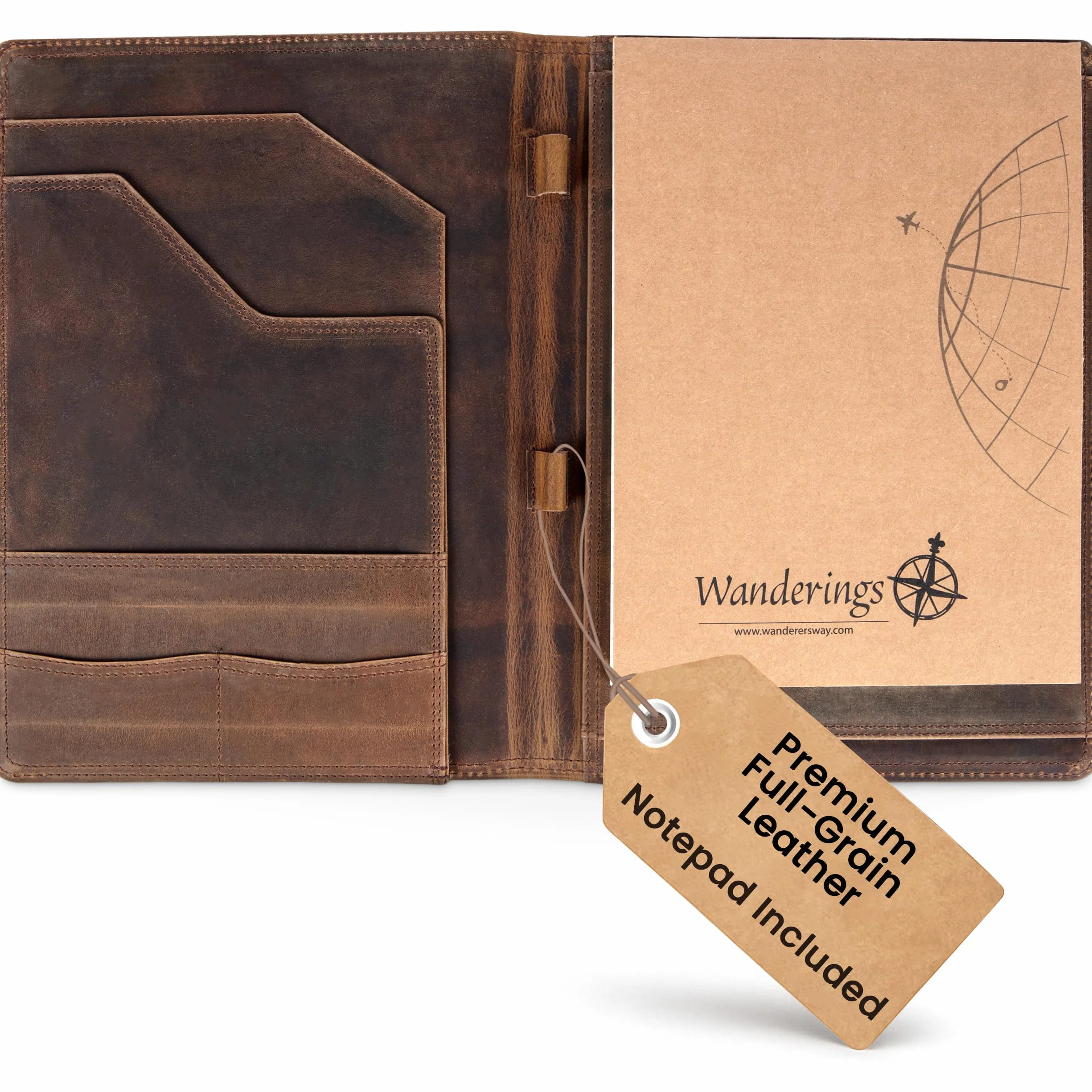 Porte-documents vintage en cuir Organiseur professionnel porte-CV pochette bloc-notes