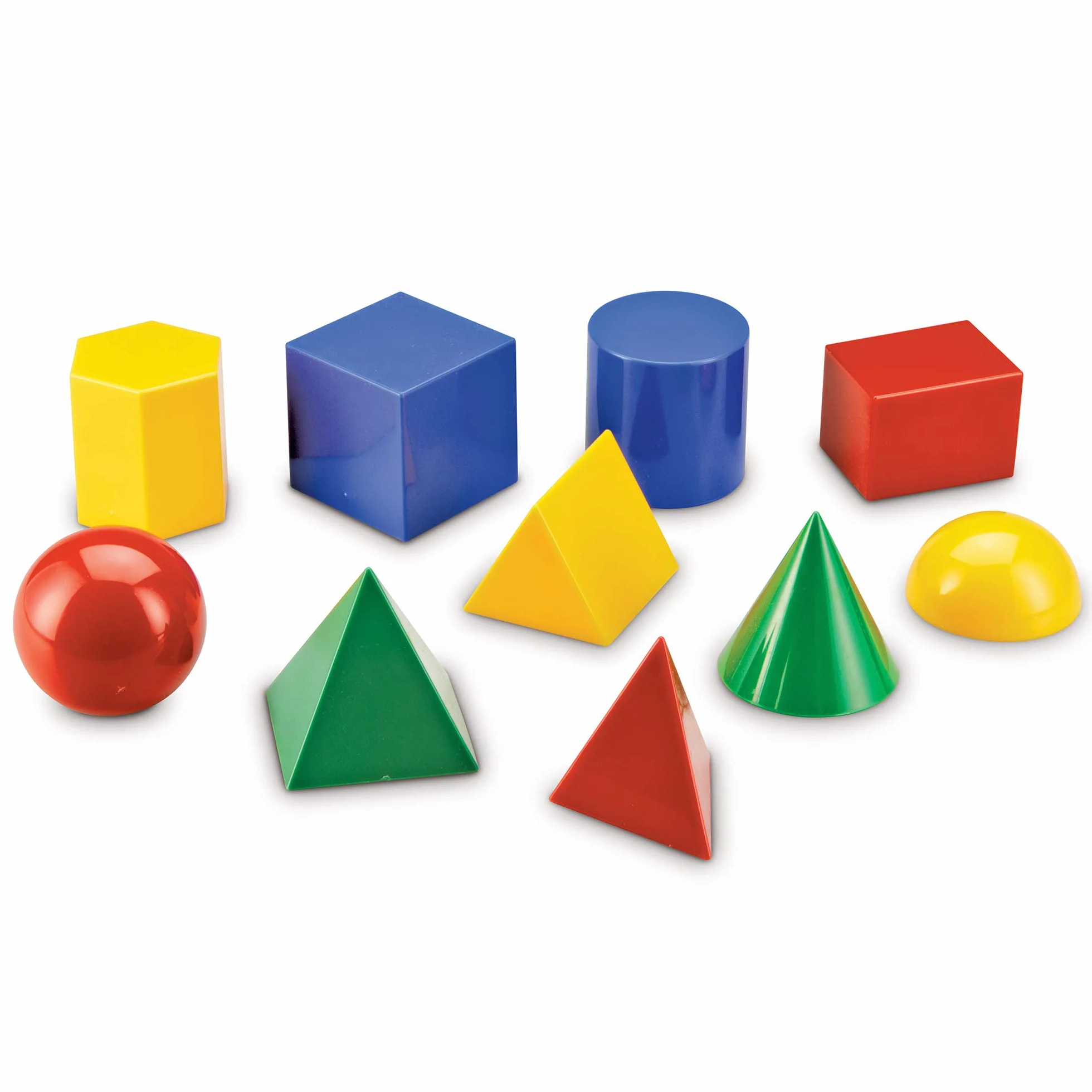 Learning Resources Solides Géométriques 3D Géants, Coffret 10 Pièces, Jouet STEM Enfants Multicolore