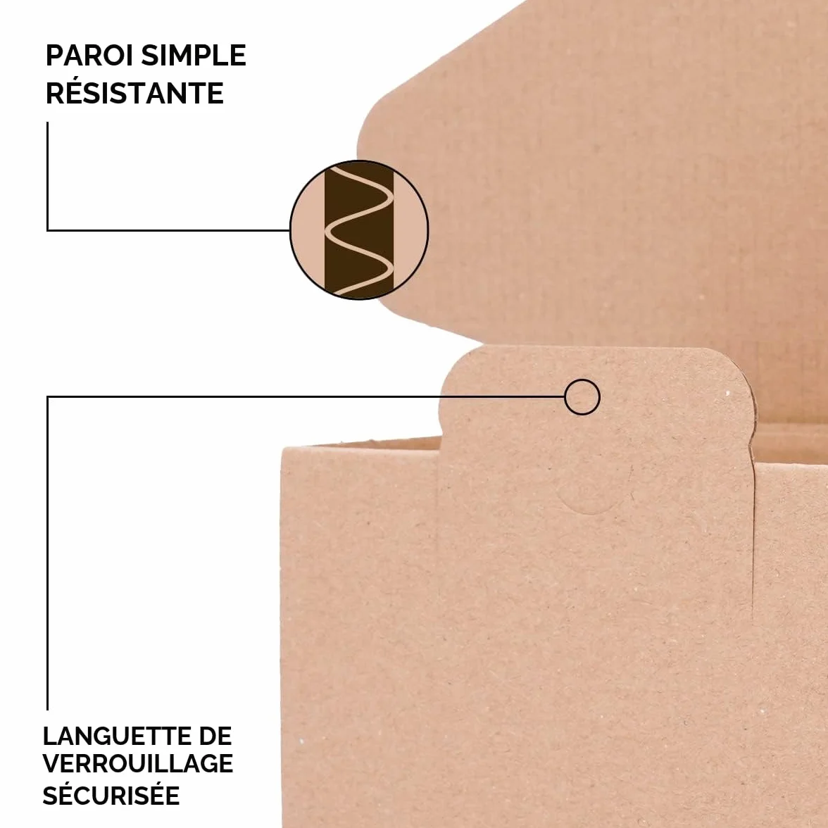 Boîtes pliantes carton 250 x 150 x 100 mm marron WP 30 emballage 100 pièces
