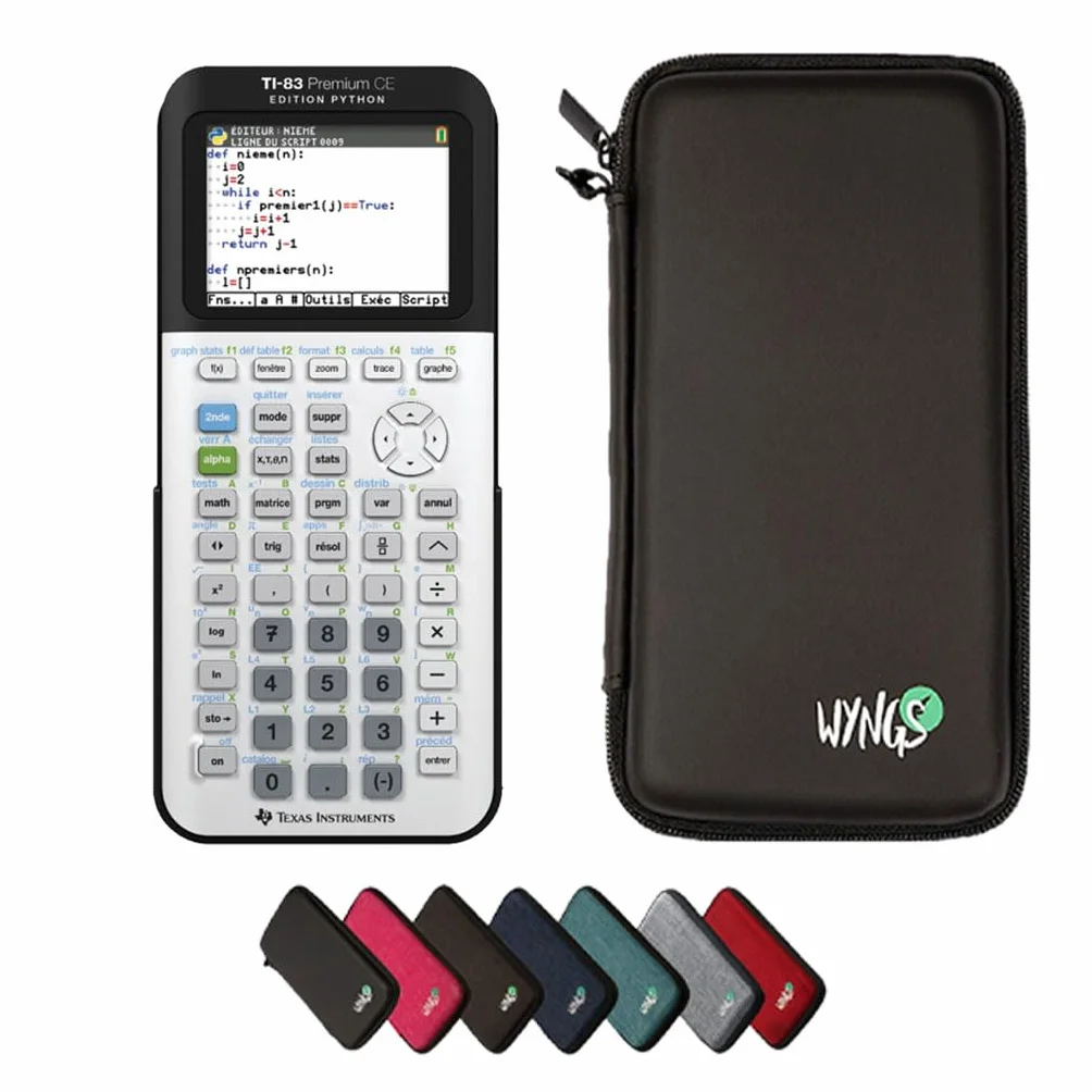 Texas Instruments TI 83 Premium CE Python Edition Calculatrice Graphique + étui Noir