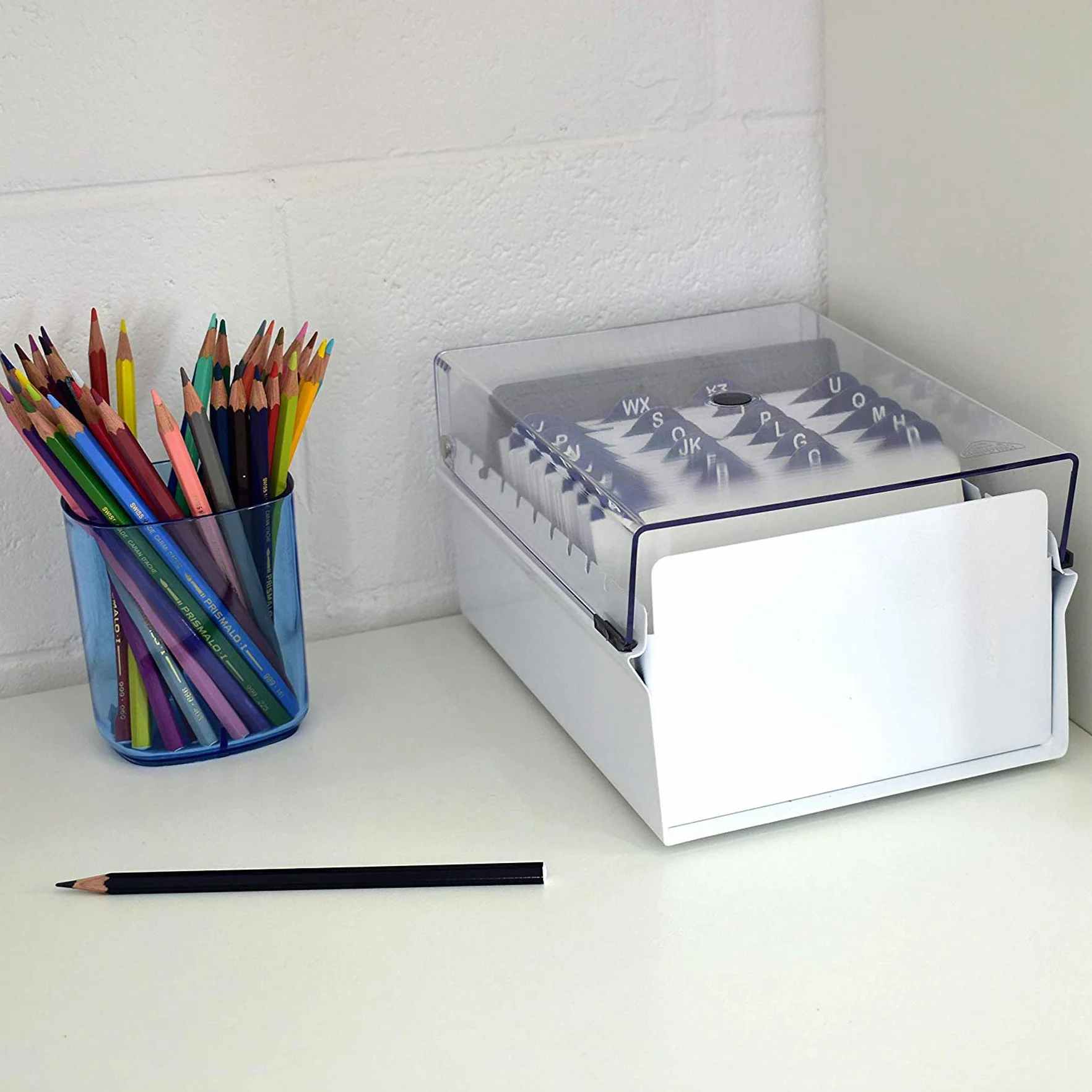 Acrimet Boîte à Fiches Organisateur 4'' x 6'' Base Métal Robuste Index AZ Séparateur Plastique Inclus
