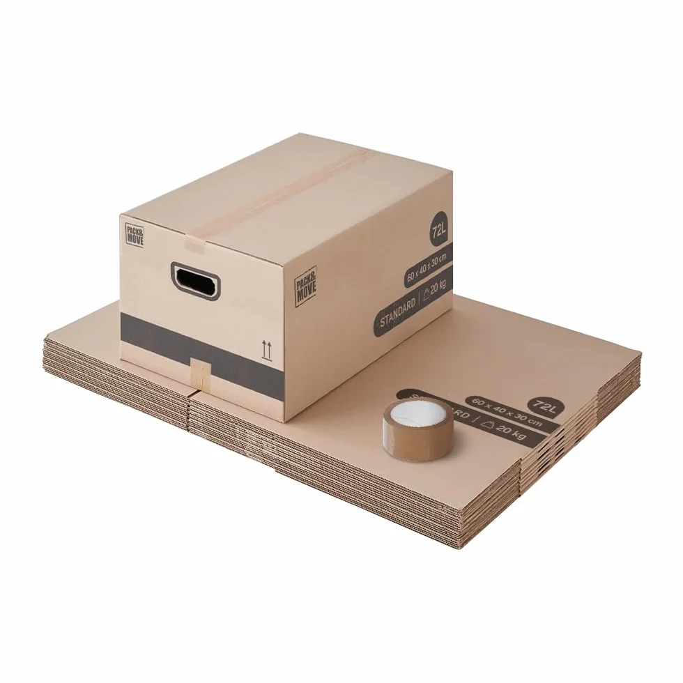Cartons Déménagement Stockage M 60 x 40 x 30 cm Poignées renforcées Lot 10