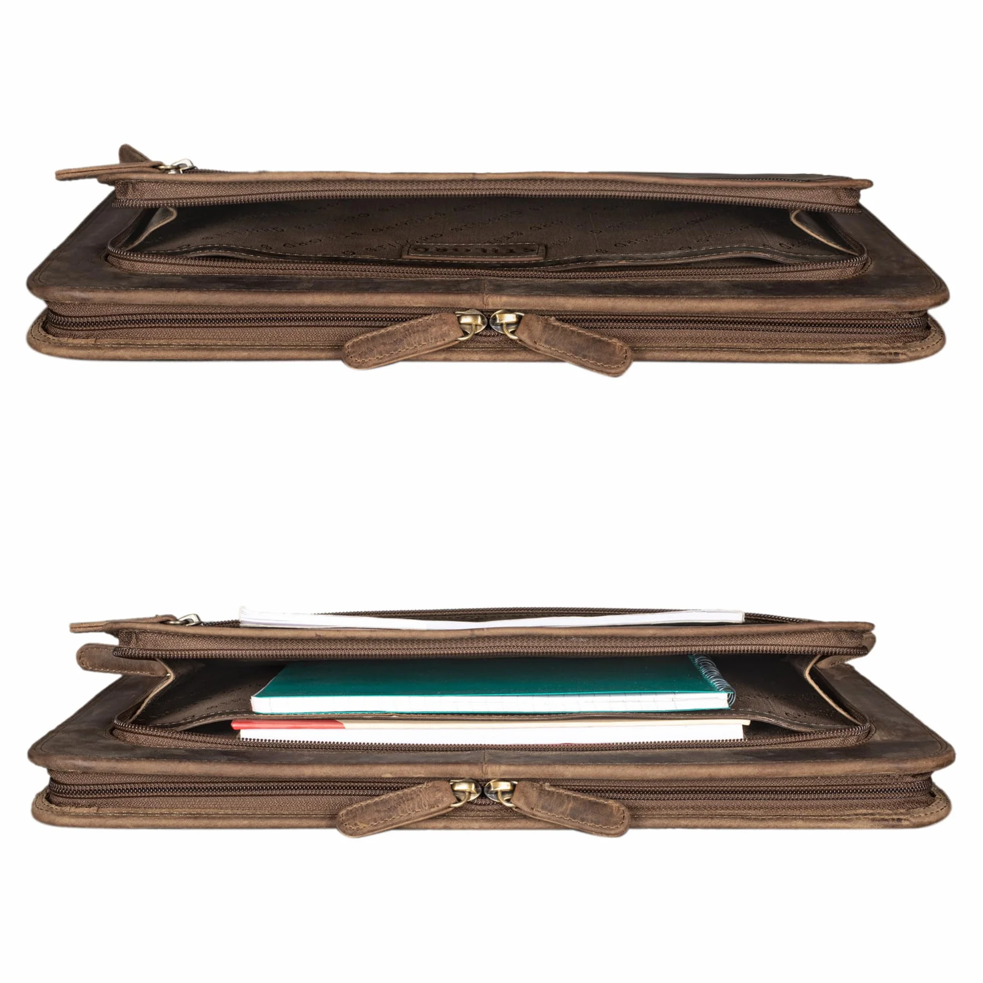 STILORD Elton Conférencier A4 Cuir Véritable Vintage Porte-Documents Housse pour MacBook 13,3 Pouces Marron