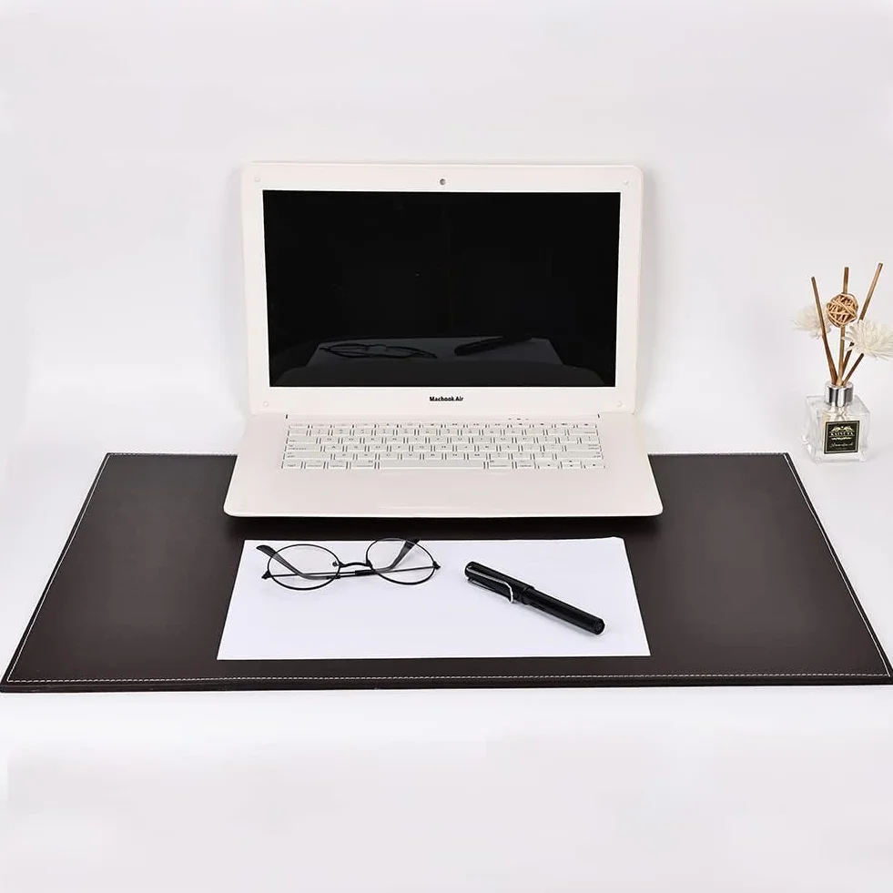 KINGFOM Sous Main Bureau Cuir Noir 60x45cm Tapis Protection Bureau Étanche