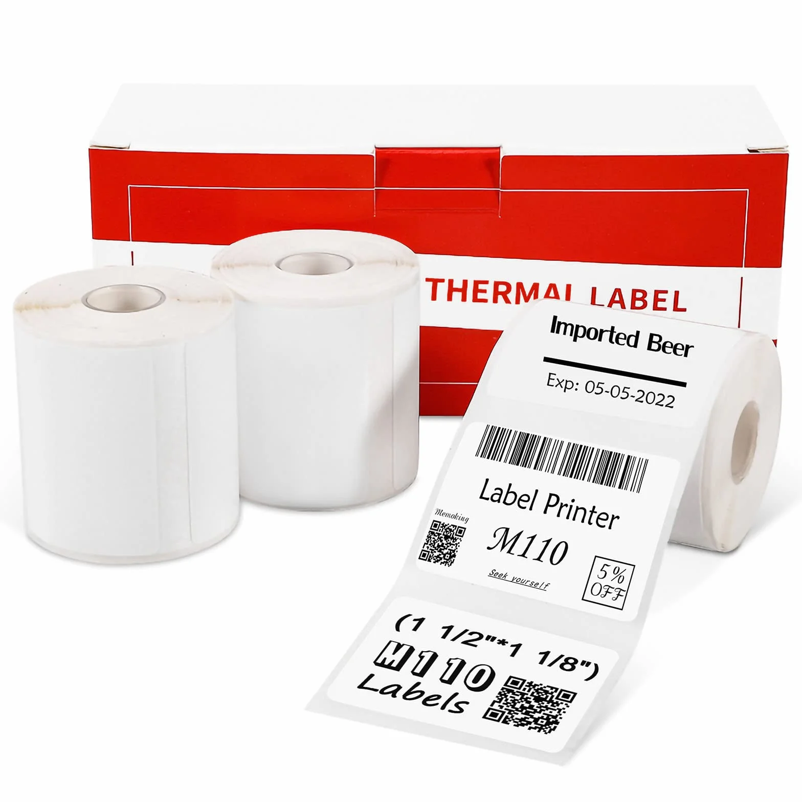 Phomemo Étiquette thermique M110 40x30mm 57x1.18" Compatible M120 M220 M221 M108 M200 M100 M150 M250 M260 230 rouleaux