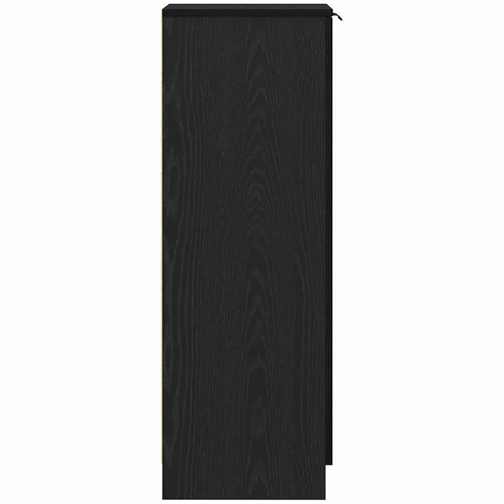 vidaXL Meuble à Chaussures Chêne Noir 29,5 x 35 x 101 cm Rangement Moderne