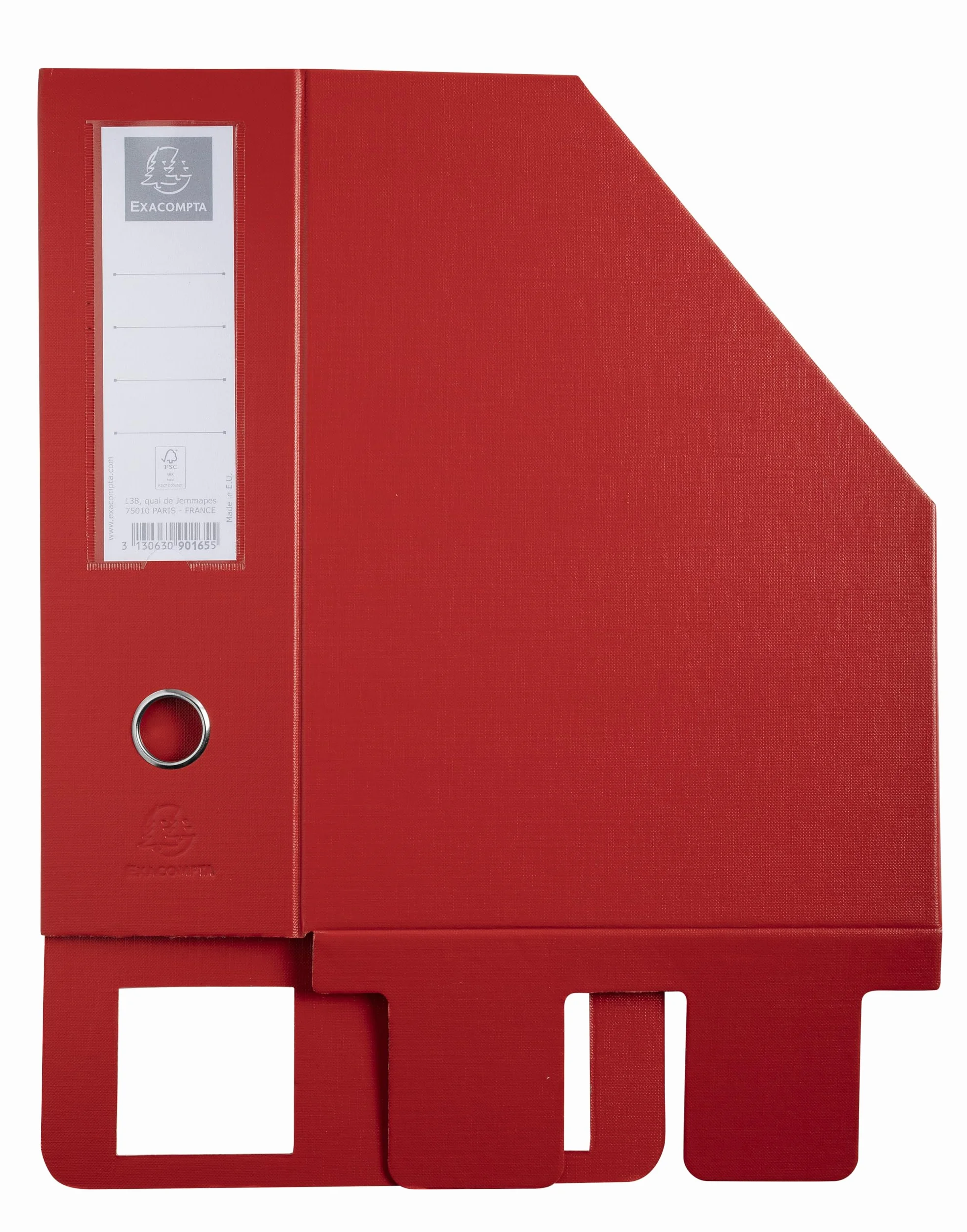Exacompta Porte-revues carton extra rigide recouvert plastique 10 cm dos 25x31 cm A4 Rouge Carton de 10