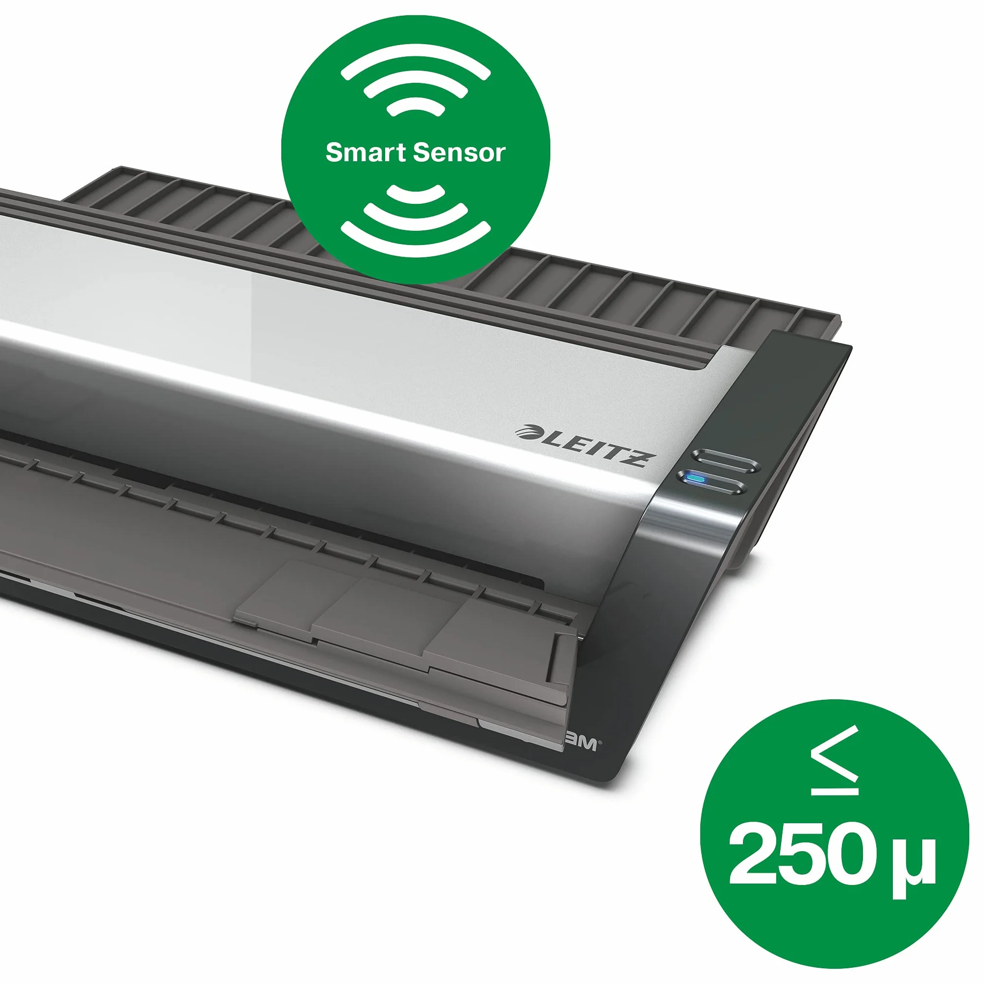 Leitz, Plastifieuse de documents ILAM A3 Touch Turbo Pro, 250µ, plastifie un document A4 en 15s, Blanc/Gris, 75190000