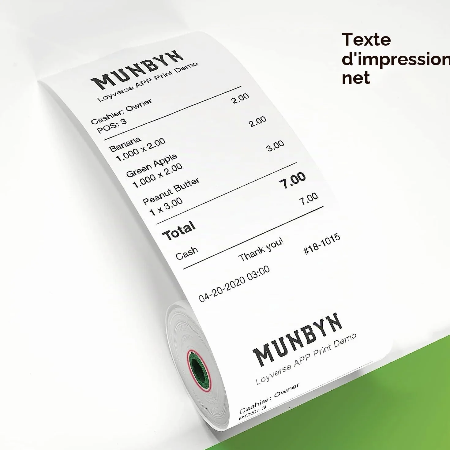 MUNBYN Papier Thermique 80mm POS Bobine 80x50mm Rouleau Ticket De Caisse 10 Rolls