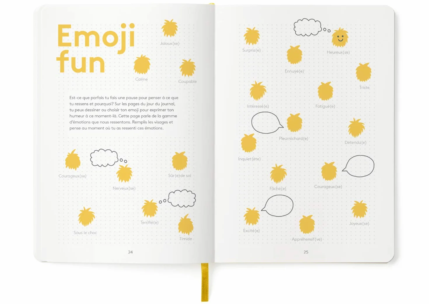 HappySelf Journal Quotidien 6-12 Ans Édition Française Enfants Jaune
