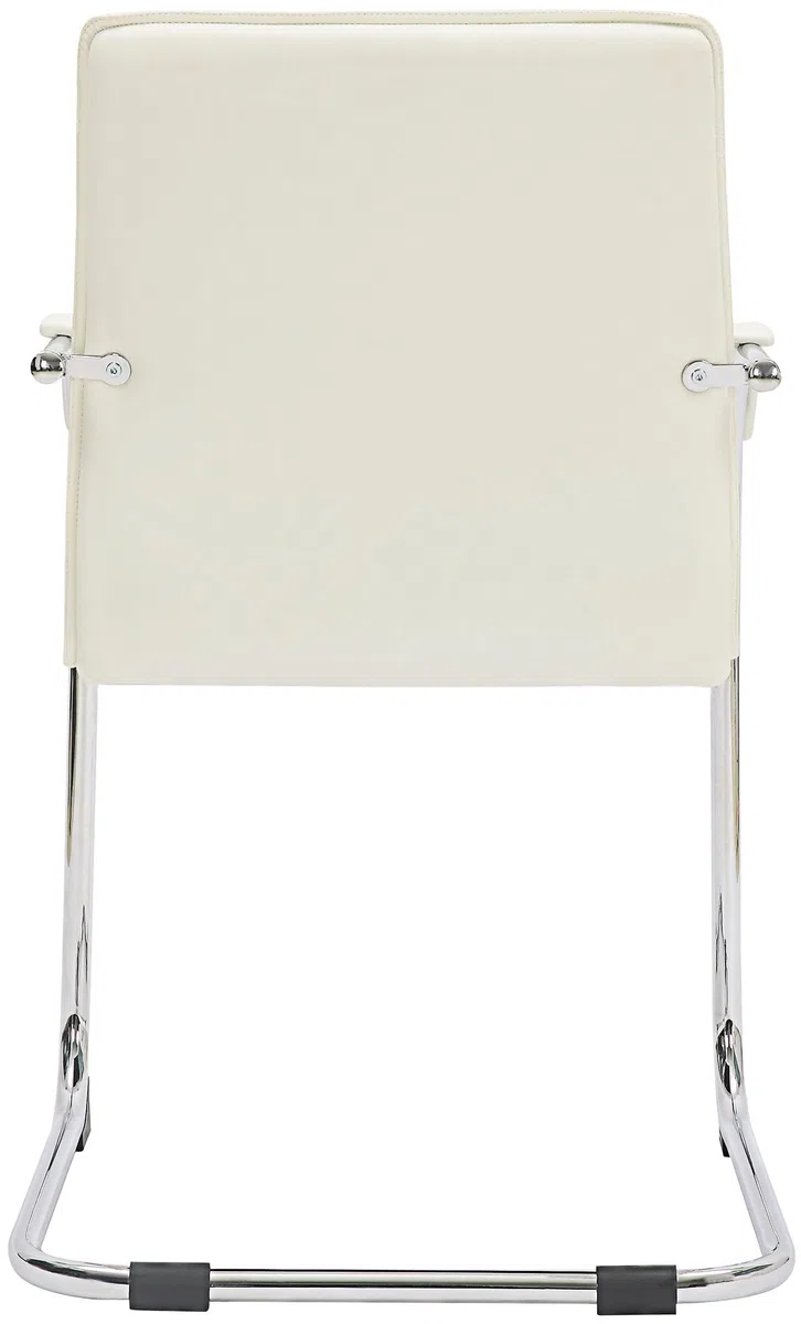 CLP Chaise Visiteur Tira Similicuir I Chaise Cantilever avec Assise rembourrée, Couleur:Blanc