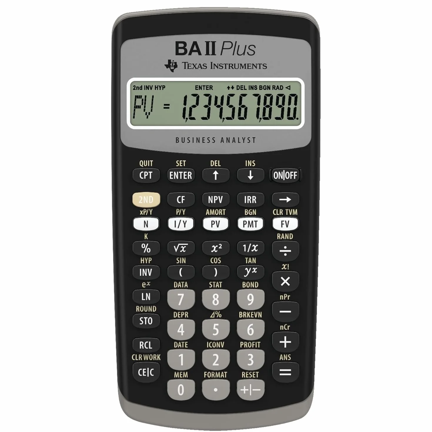 Texas Instruments BA-II-Plus Calculatrice financière 10 chiffres Mémoire 10 Mo