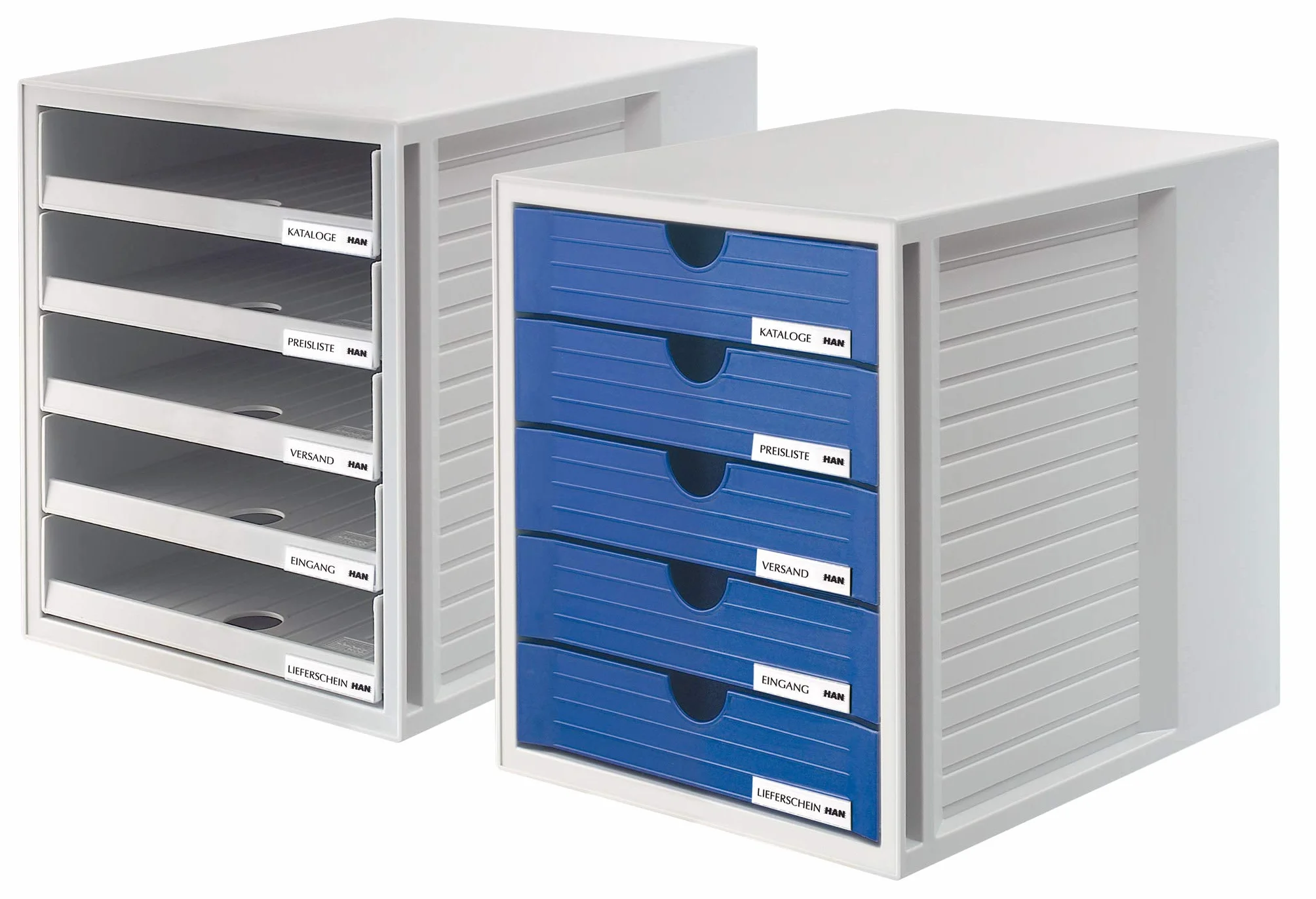 HAN 1450-14 Module de rangement 5 tiroirs fermés pour C4, PS 275 x 320 x 330 mm (Gris clair/bleu) (Import Allemagne)