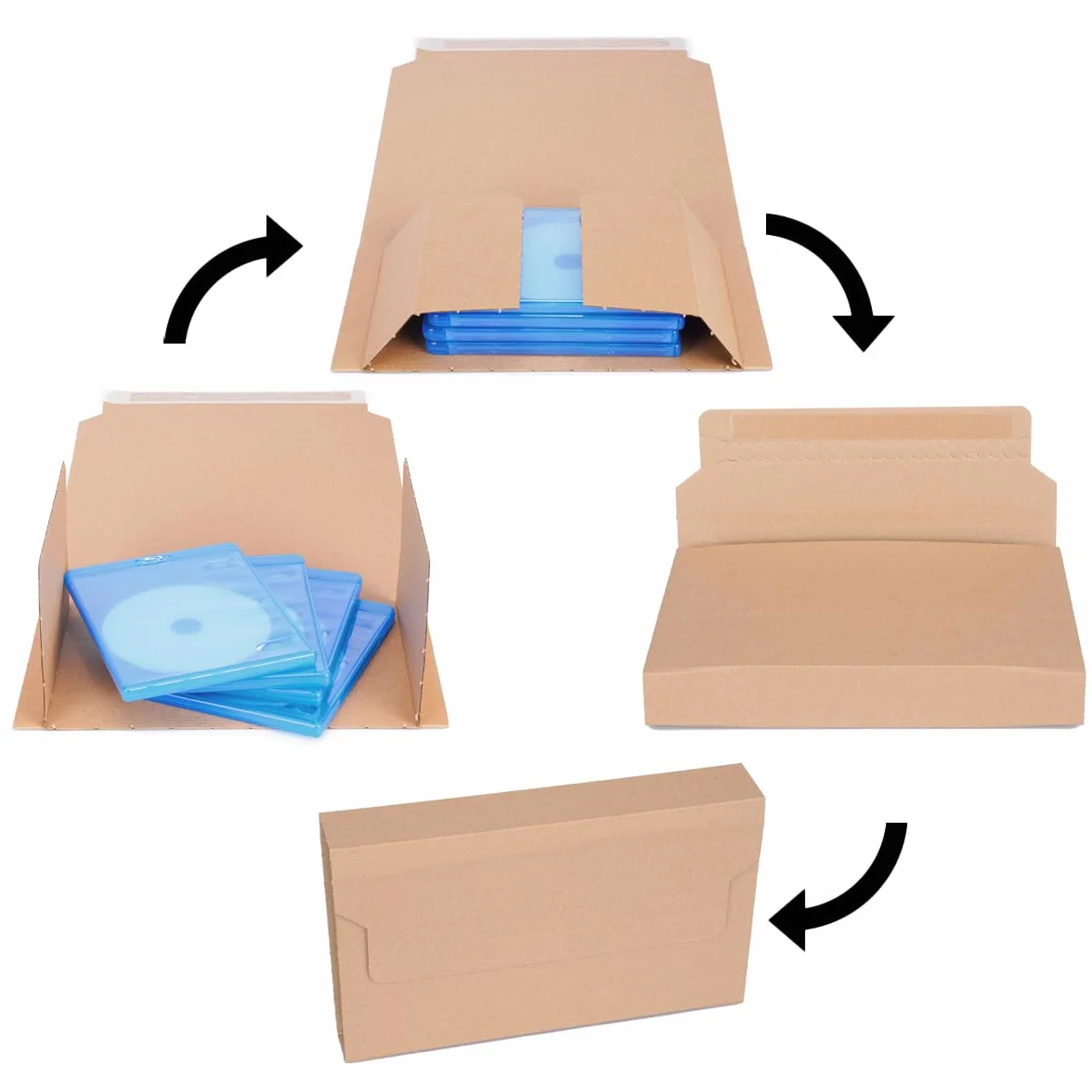 Emballages pour livres 310 x 250 x 20-70 mm DIN A4 brun 100 pièces