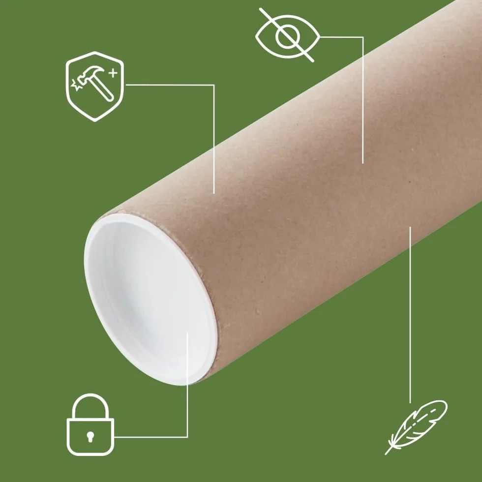 Pack and Move Lot 24 tubes expédition emballage ø6 x 50 cm pour affiche poster avec capuchon