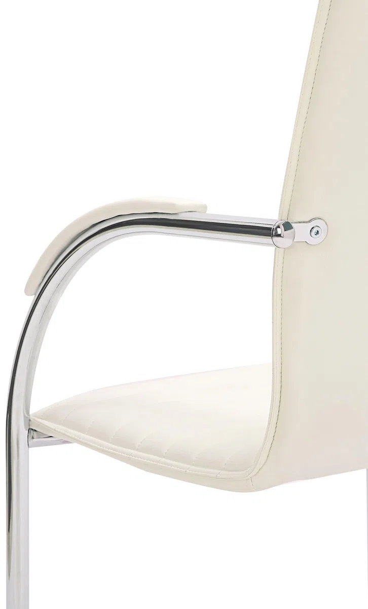 CLP Chaise Visiteur Tira Similicuir I Chaise Cantilever avec Assise rembourrée, Couleur:Blanc