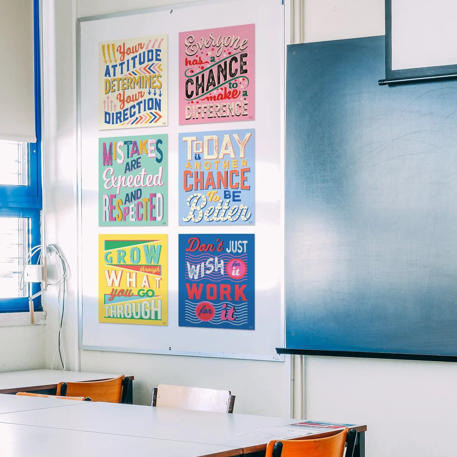 Sweetzer & Orange Affiches de croissance et lettres de bienvenue 27,9 x 35,6 cm Décoration salle de classe et bureau