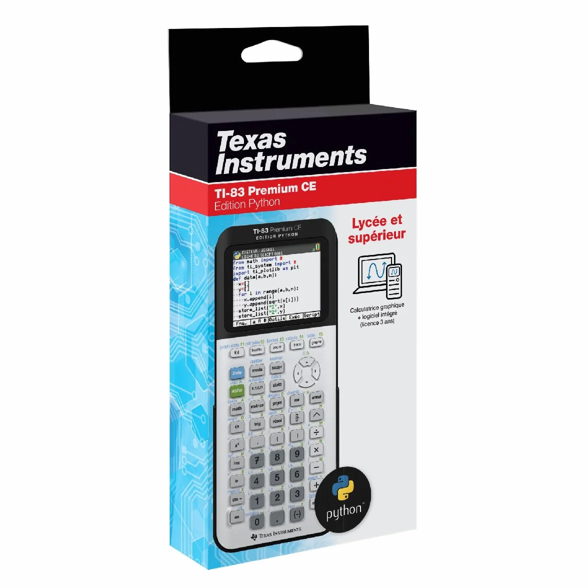 Texas Instruments TI-83 Premium CE Edition Python Calculatrice Graphique Mode Examen
