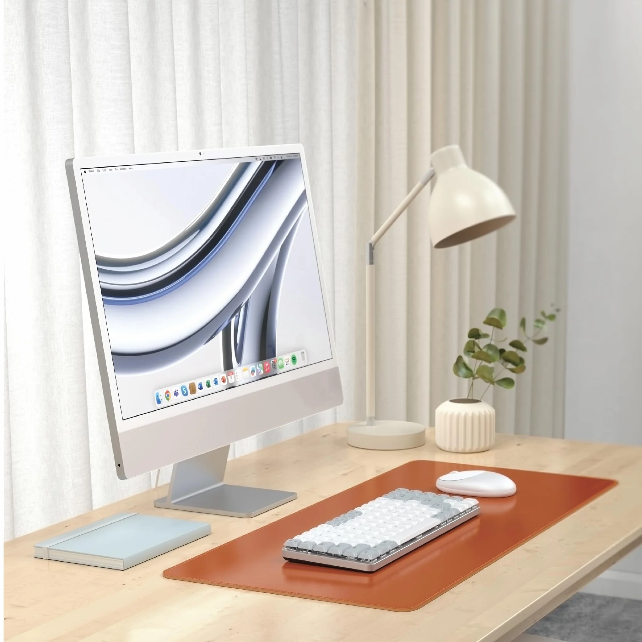 SATECHI Tapis de Souris XXL 68 x 32 cm, Grand Tapis de Souris Gamer, Résistant aux Rayures et à l’Eau, Marron