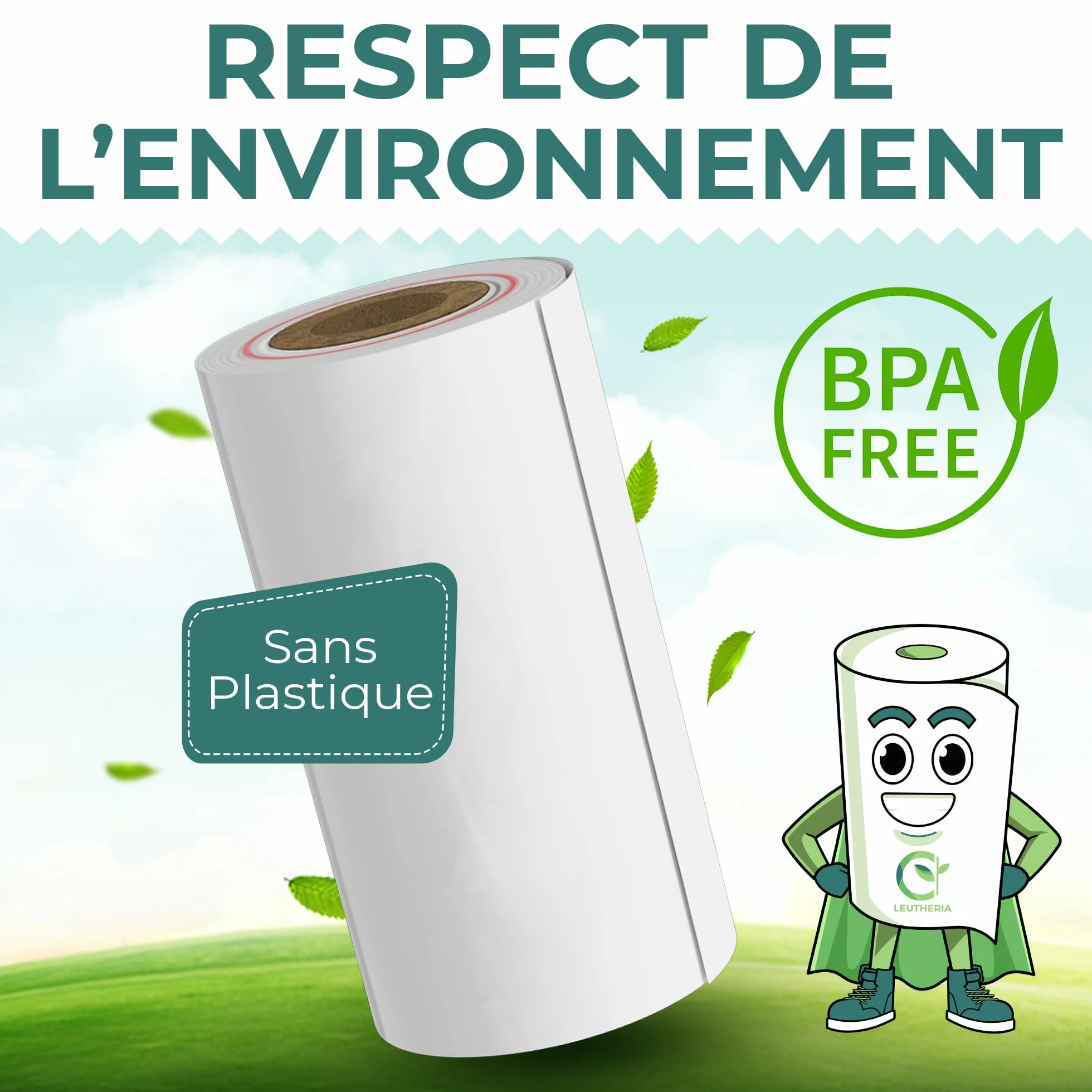 Bobines papier thermique 57x30x12mm sans BPA pour carte bleue ticket de caisse rouleaux CB
