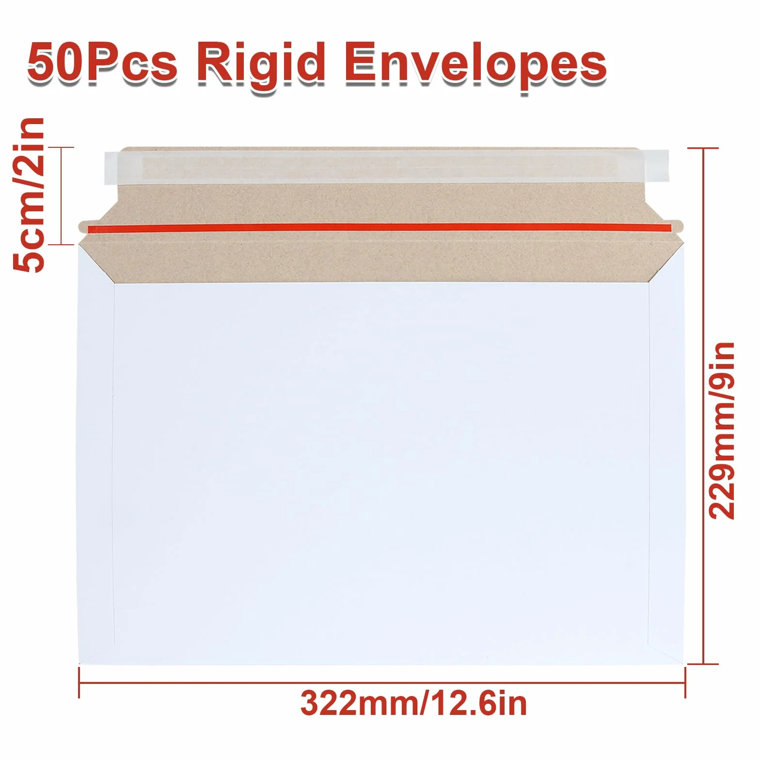 Lot de 50 enveloppes blanches A4 à décoller et à fermer - Enveloppes rembourrées en carton 250 g/m² pour envoi postal