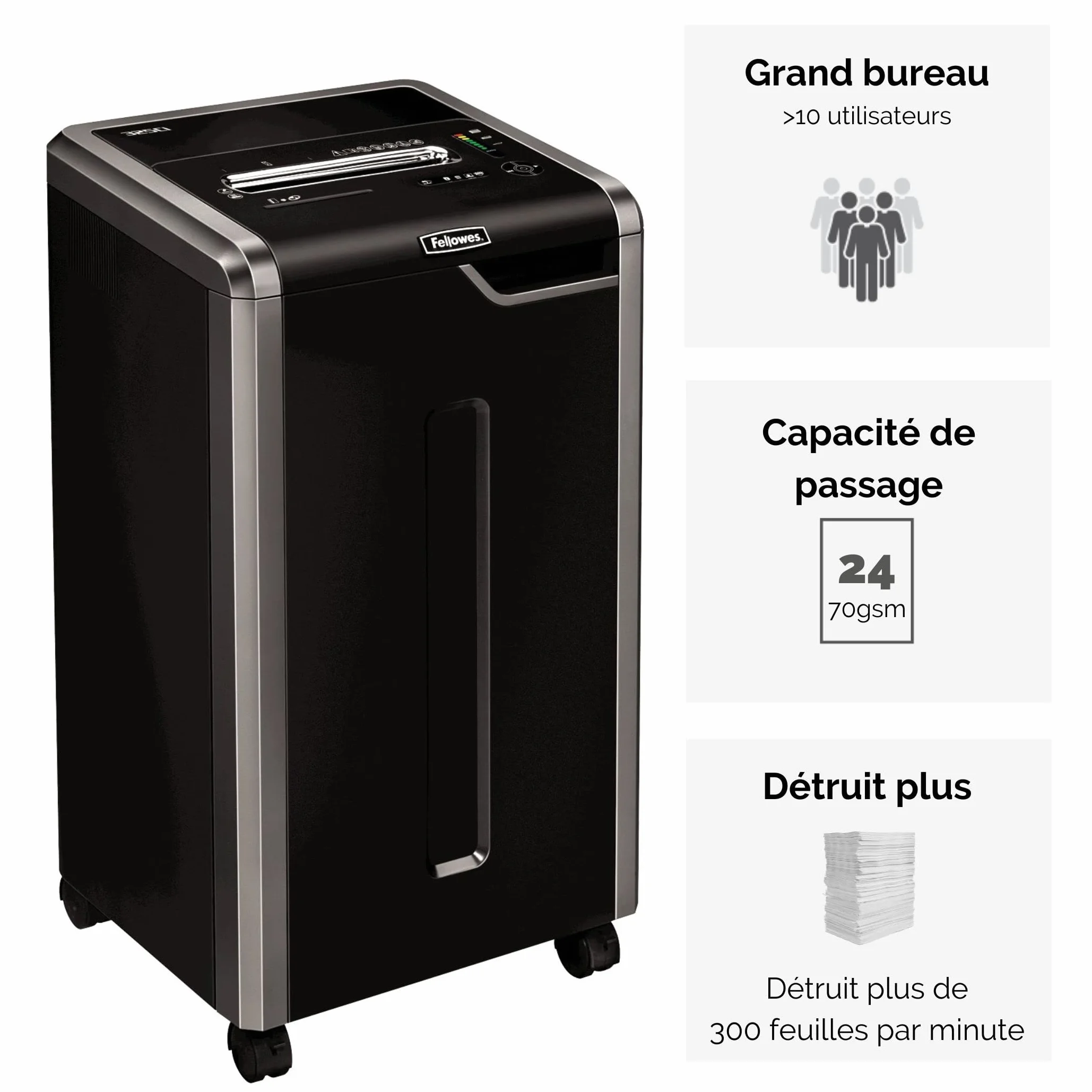 Fellowes Powershred 325Ci Destructeur de document Coupe croisée 22-24 feuilles Noir