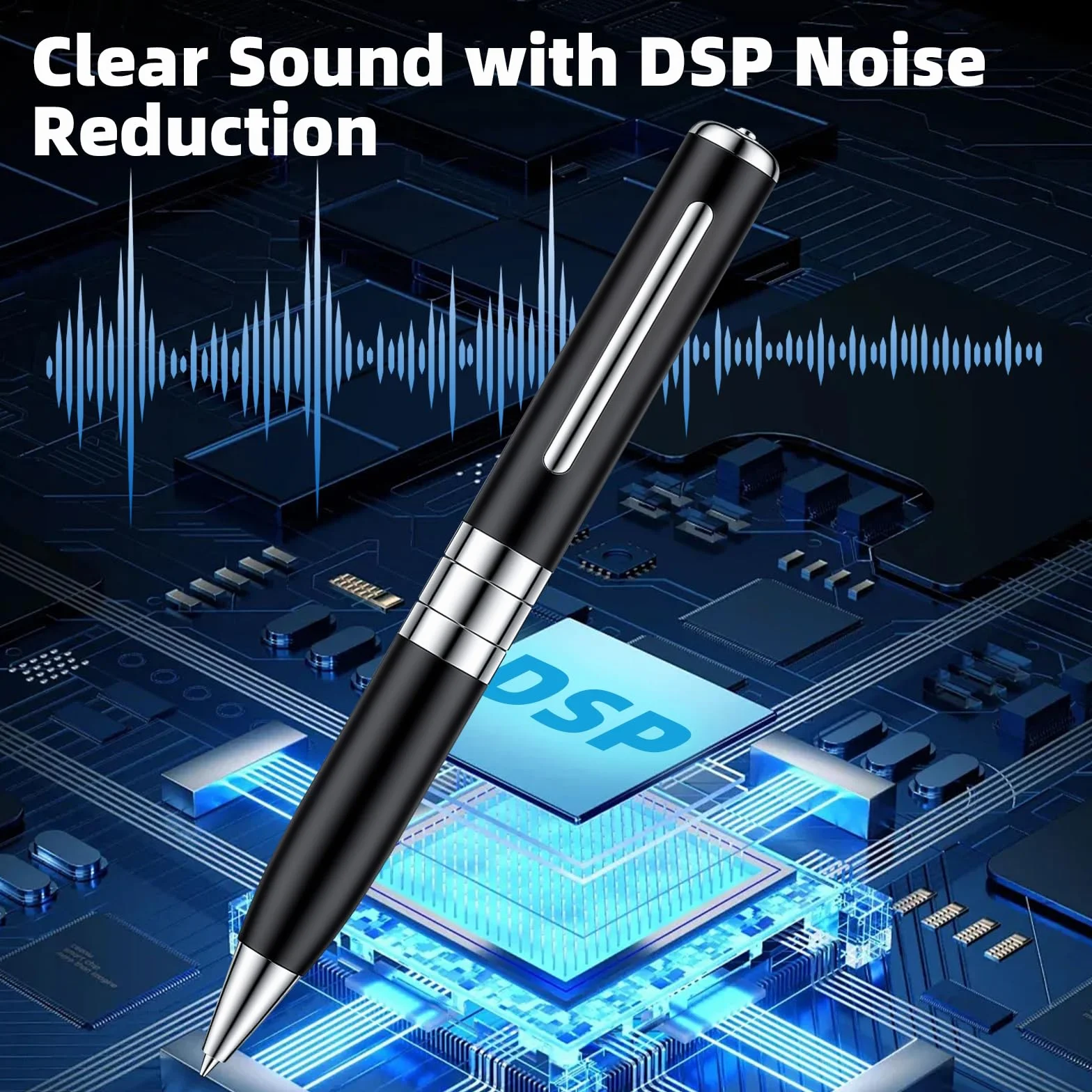 Enregistreur Vocal 64 Go Automatique Continu Activation Rotative Audio Invisible Cours Réunions Entretiens