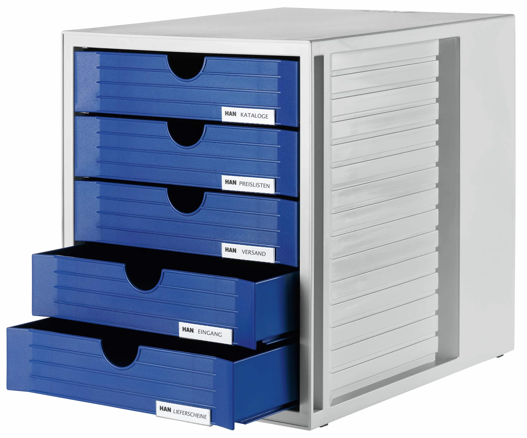 HAN 1450-14 Module de rangement 5 tiroirs fermés pour C4, PS 275 x 320 x 330 mm (Gris clair/bleu) (Import Allemagne)