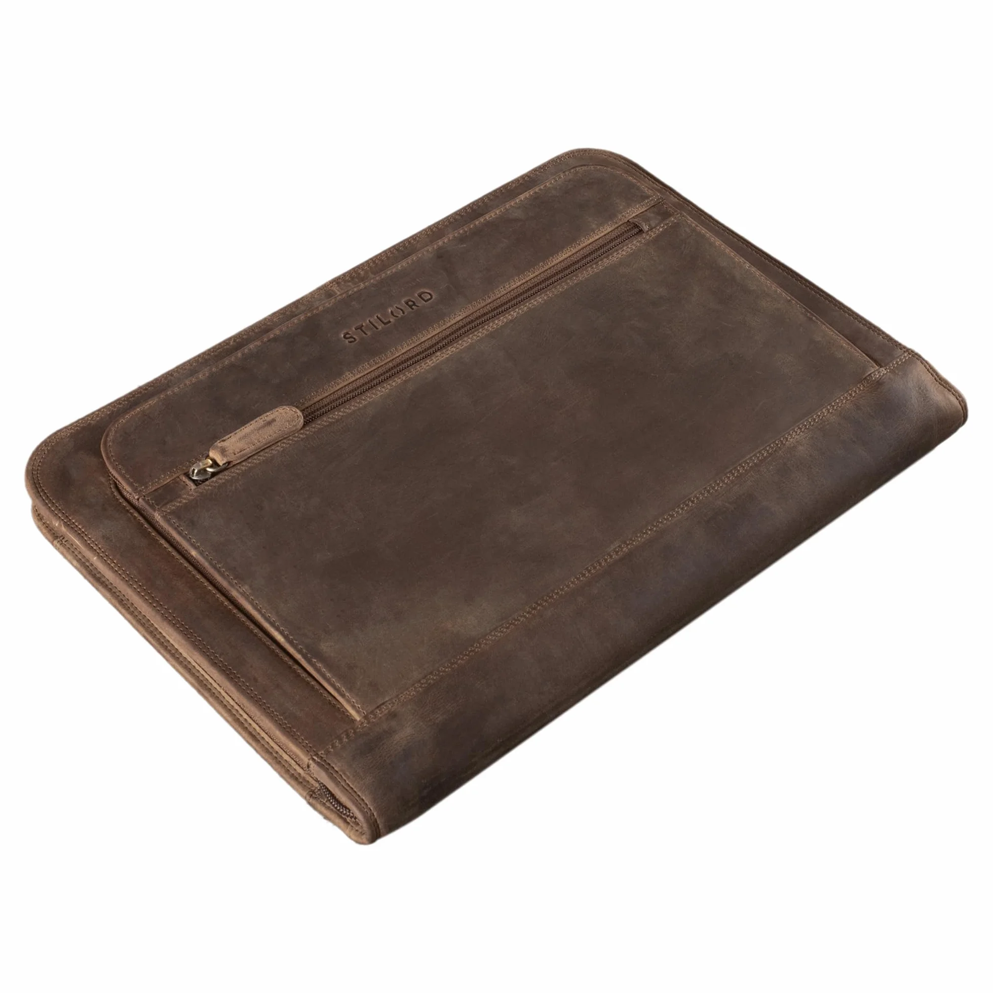 STILORD Elton Conférencier A4 Cuir Véritable Vintage Porte-Documents Housse pour MacBook 13,3 Pouces Marron