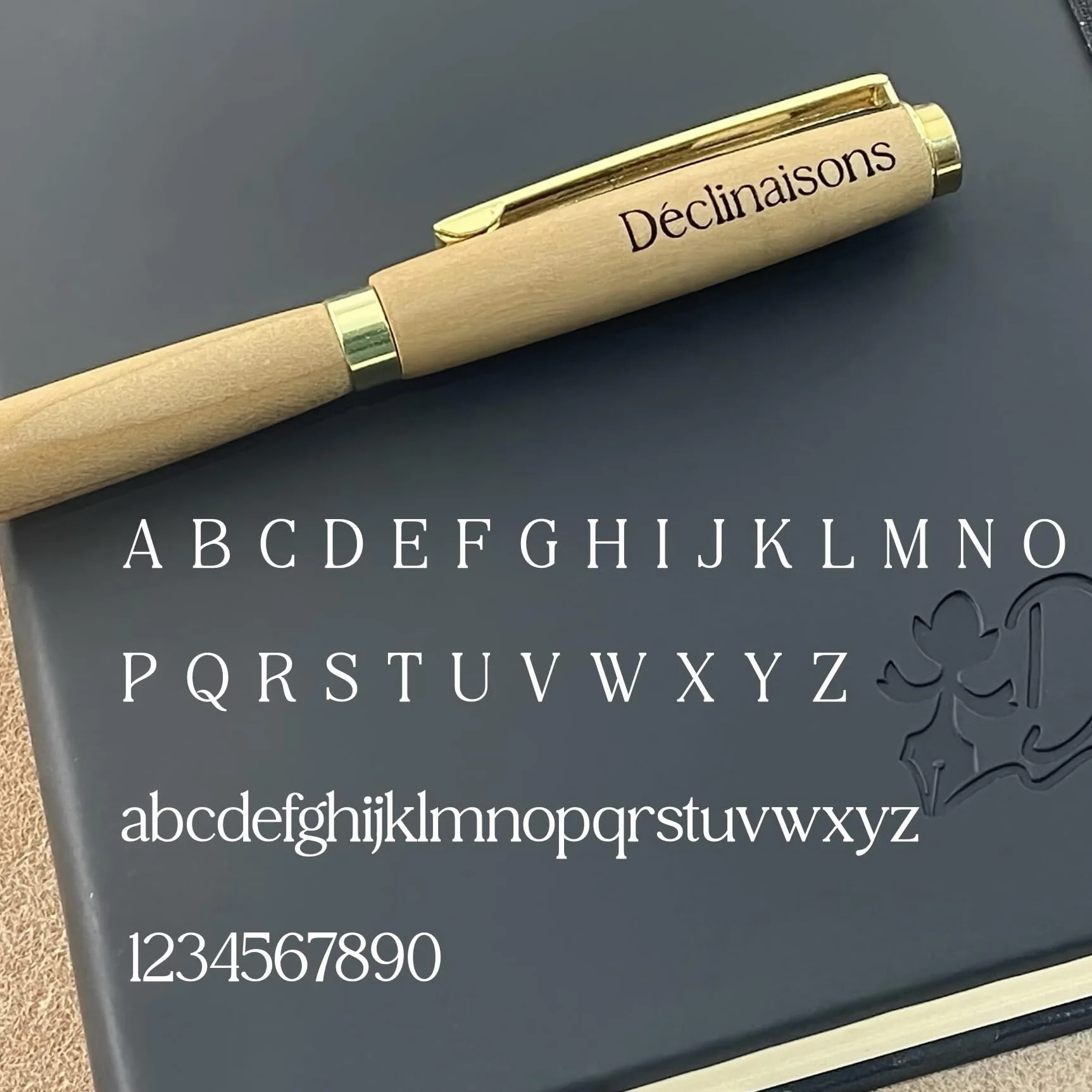 Parure 2 Stylos Bois Olivier d’Italie Fabriqué à la Main en France Cadeau Stylo Personnalisé Gravure Boite Métal