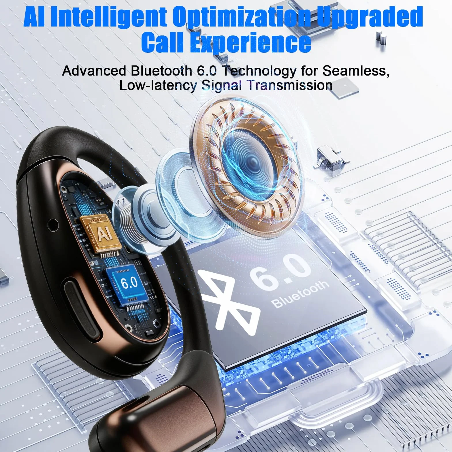 AI Ecouteur Traducteur Instantané 4 en 1 Temps Réel Traducteur Écouteurs 164 Langues 8 Modes Bluetooth 6.0 Écran LED