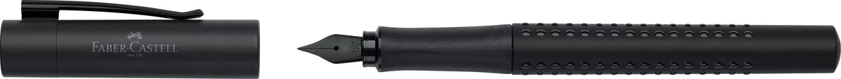 Faber-Castell 201626 - Coffret cadeau Grip Edition, All Black, avec stylo plume M et stylo à bille XB dans un étui métallique