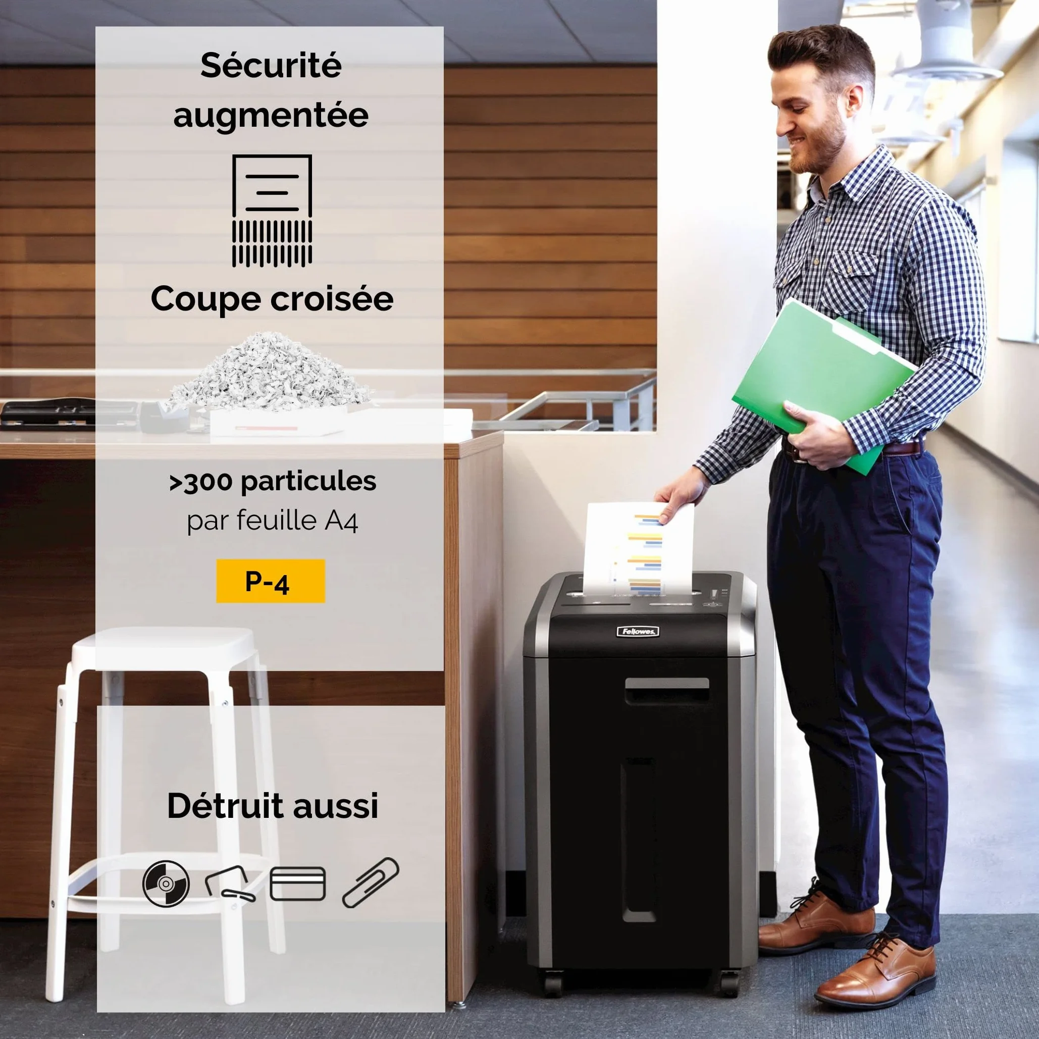 Fellowes Powershred 325Ci Destructeur de document Coupe croisée 22-24 feuilles Noir