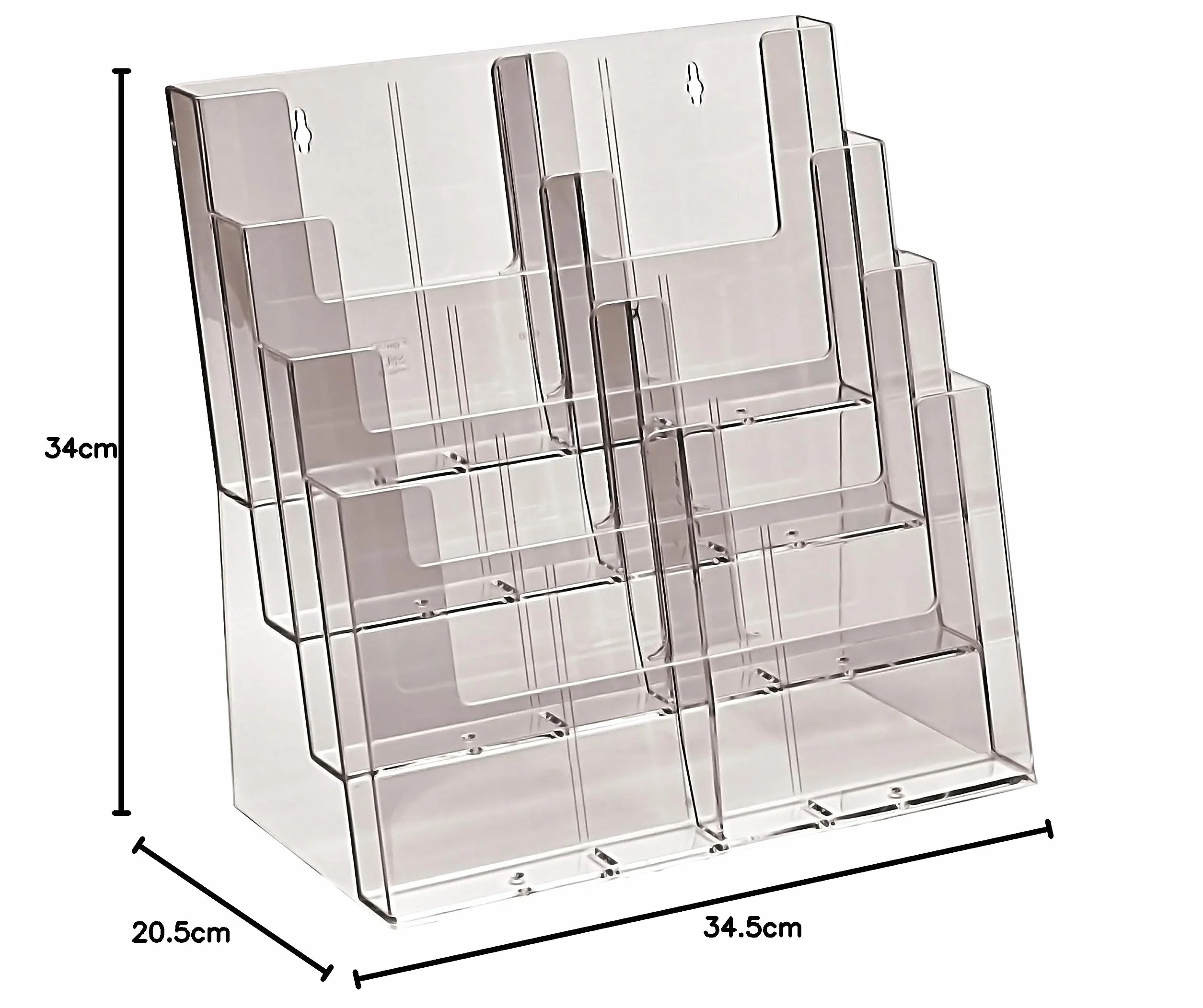 taymar Porte-brochures de table XXL, 4 étages, transparent
