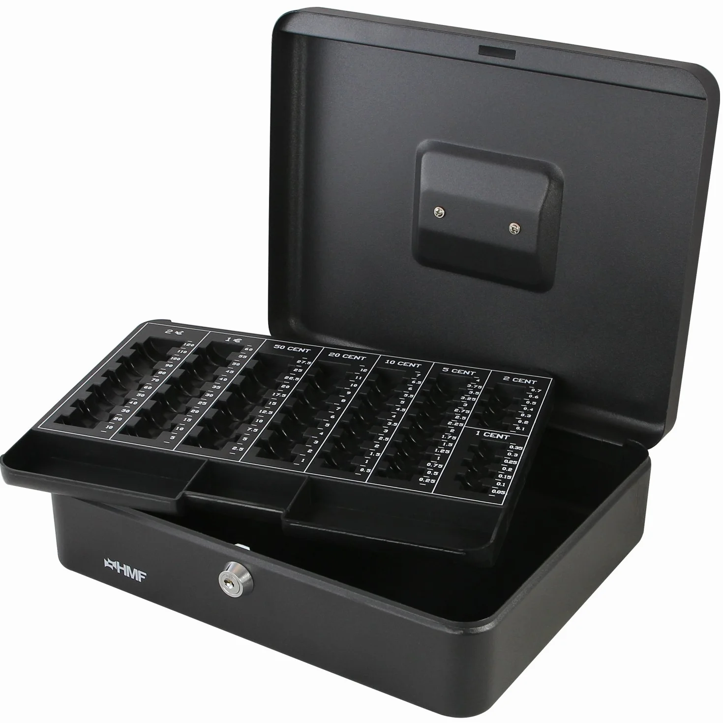 HMF 108-02 Caisse à Monnaie monnayeur 30 x 24 x 9 cm noir