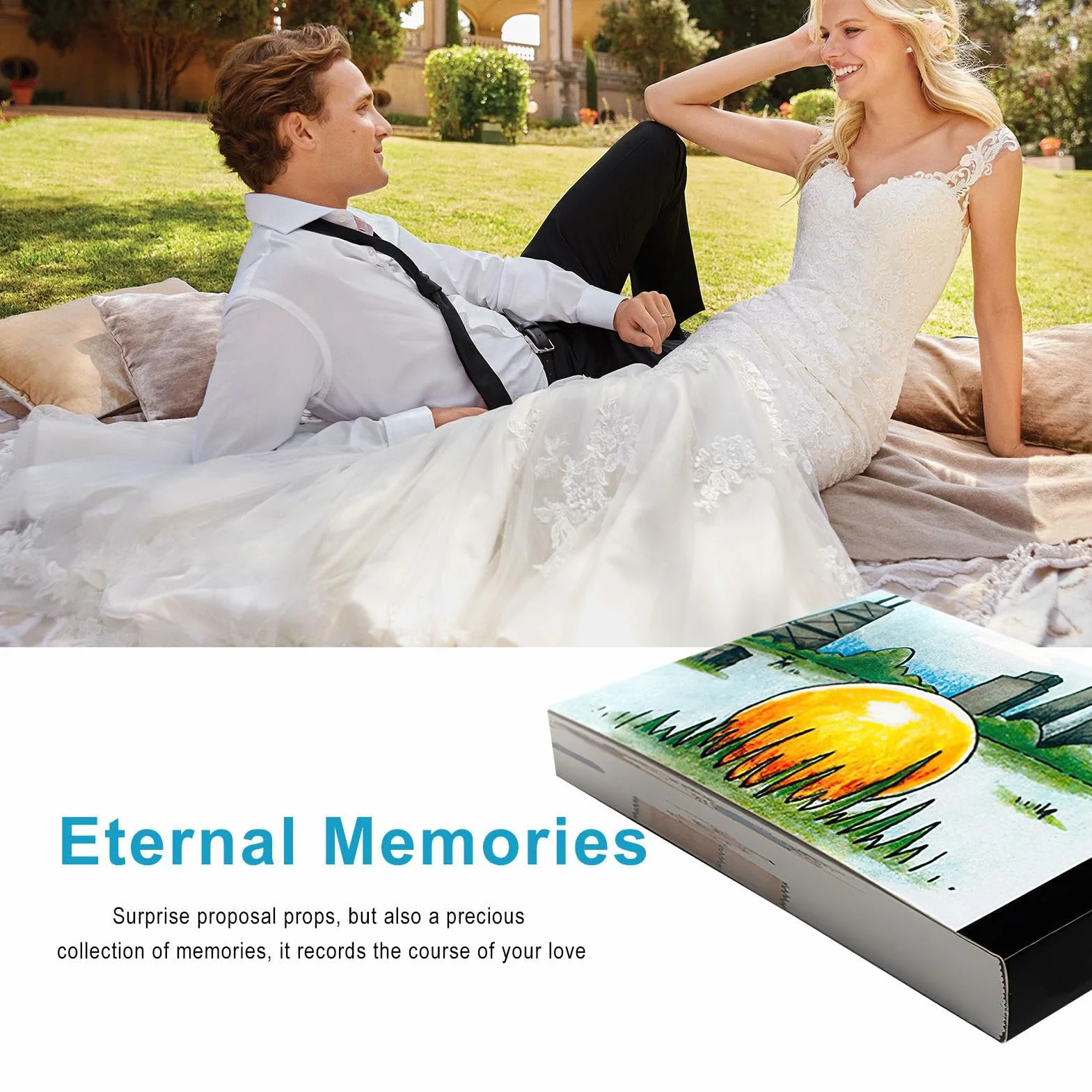 Gomice Flipbook Surprise pour Proposition, Creative Flipss Book 126 Pages pour Cacher Votre Bague