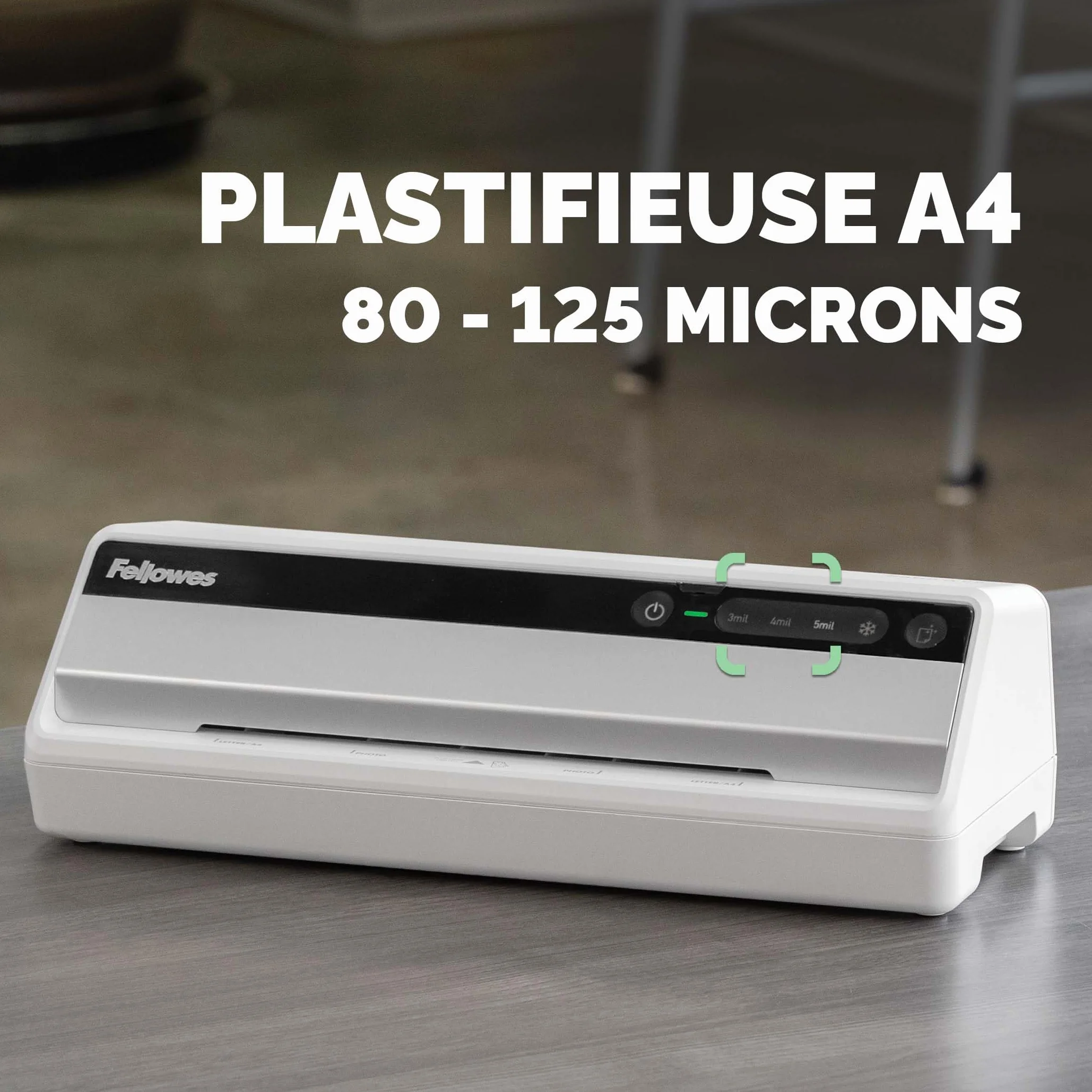 Fellowes Plastifieuse Saturn 3I A4 30cm/min 80-125 microns 3 réglages de température Gris Clair/Noir